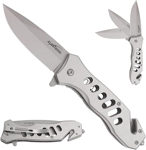 Miniatura 7 de ALBATROSS EDC - Navaja táctica plegable de bolsillo genial y afilada, cuchillos de apertura asistida por resorte SpeedSafe con bloqueo de línea