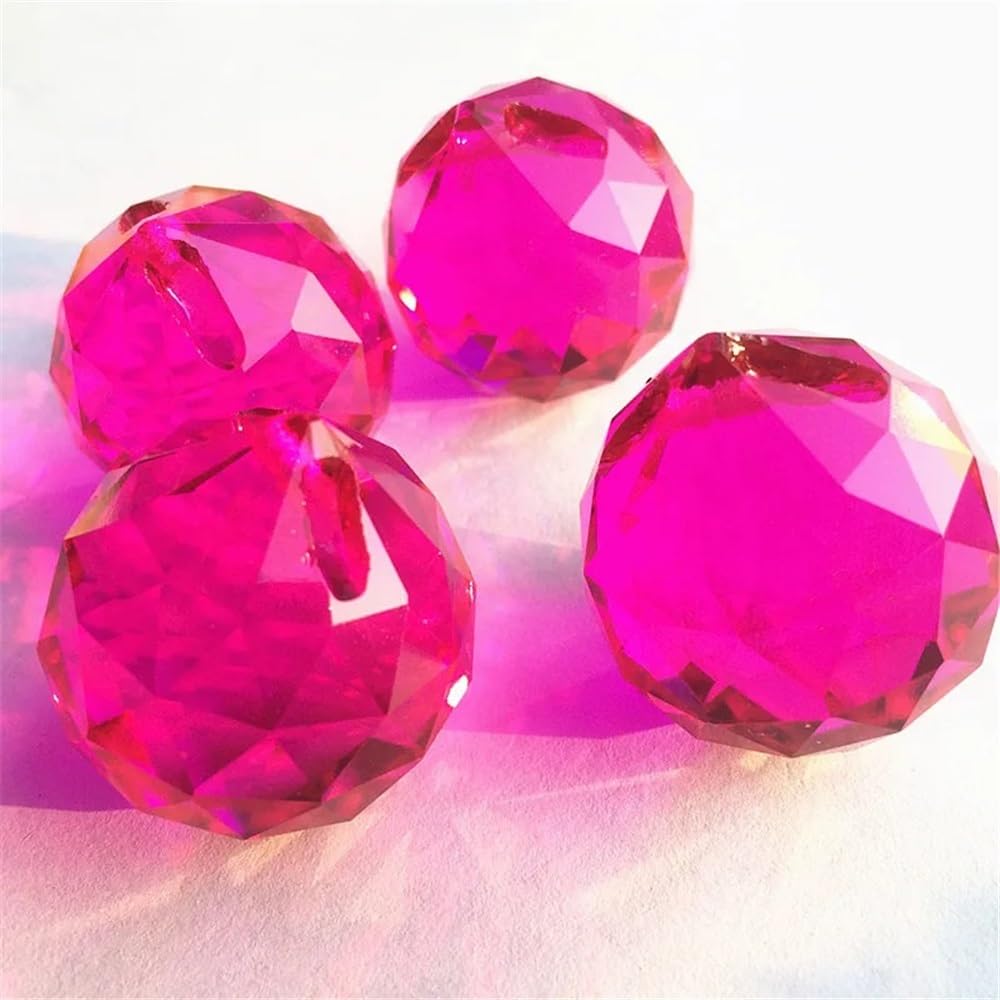 Boule à facettes en cristal de 30mm, 20 pièces/lot, décoration en verre