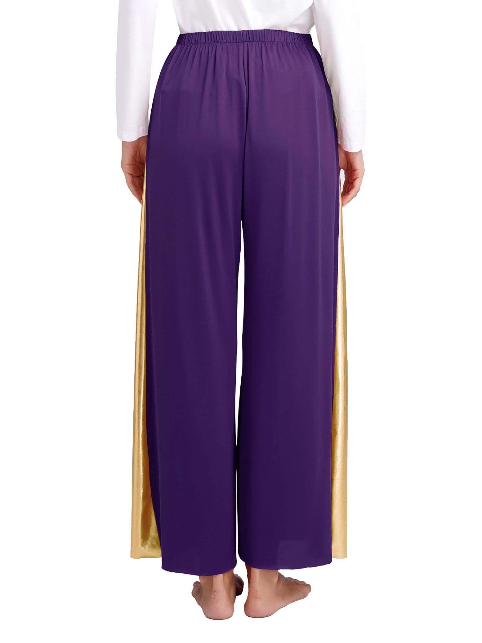 Mujer Ensemble Baile Litúrgico Asimétrico Vestido Con Pantalones Pierna Ancha Traje De Danza Lírica