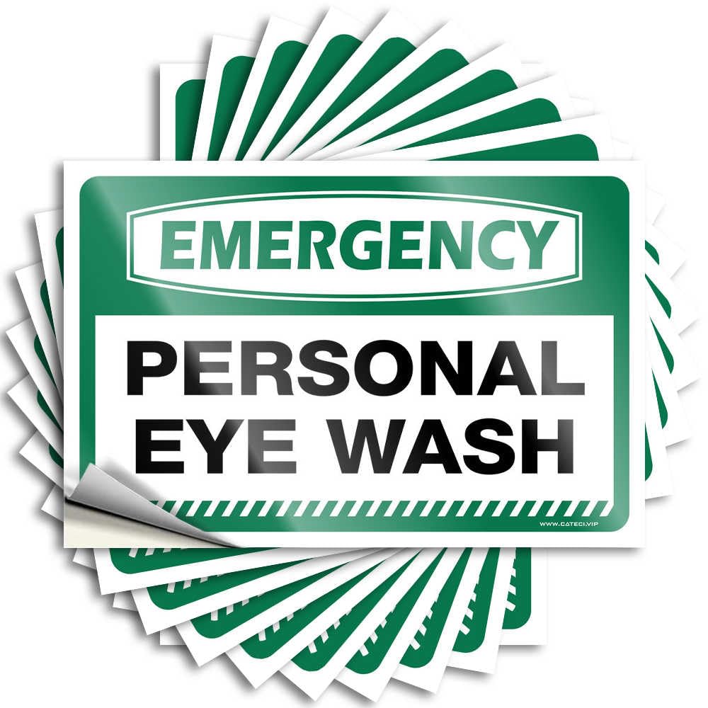 10 Pcs Eye Wash Personal Emergency Sticker Toolbox Stickers Bar Cave Man (12 x 18cm)