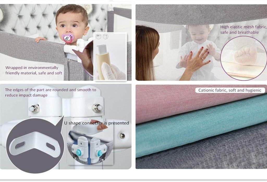 Barandilla de cama para niños pequeños, extra larga, plegable, de seguridad, con patrón querido, barandilla para niños, para cama individual, doble, matrimonial, Queen King (1 lado, 150 cm L)