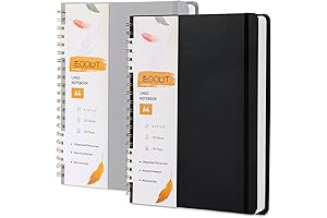 EOOUT Hardcover Notebook, 8.5" x 11", College Ruled with 480 Pages