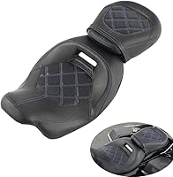 Vista 34 de TCT-MOTORPARTS Asiento de Conductor y Pasajero de Perfil Bajo con Almohadilla de Respaldo de Conductor para Harley Touring Road King 2009-2023