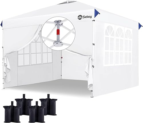 Miniatura 19 de Sekey 10x10 Toldo desplegable con configuración de un solo empuje - Toldo fácil de montar con 99% de bloqueo UV - Sombrilla solar instantánea para