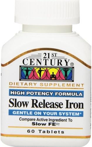 Tabletas de hierro de liberación lenta del siglo XXI 60 ea