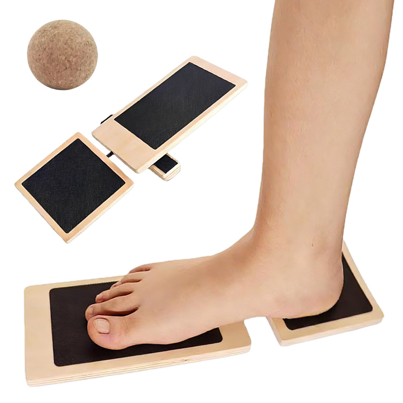 Ankle Balance Board, Non-Slip Wood Sidekick Ankle Board, Portable Foot Strengthener
