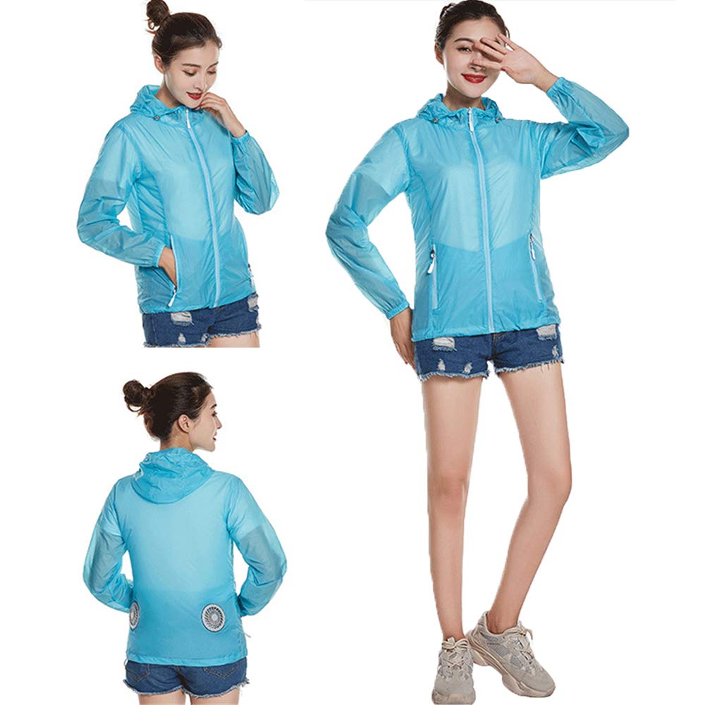 Abbigliamento Donna con Aria condizionata e 2 ventole Regolabili in Tre Marce, Abbigliamento da Lavoro Protezione Solare Abbigliamento Traspirante Traspirante,B,M