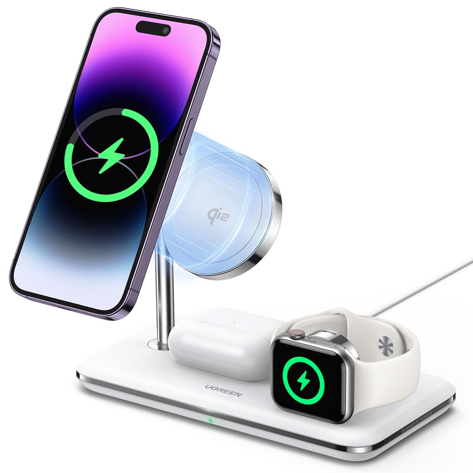 UGREEN MagFlow 25W Auto-Ladehalterung Mit MagSafe - Qi2 Zertifiziert Für IPhone 16 & Pixel 10 Pro XL