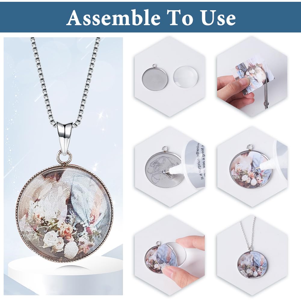 25 Supporti Per Ciondoli 20mm In Acciaio Inox - Base Per Cabochon Fai-da-te Gioielli - Foto 4