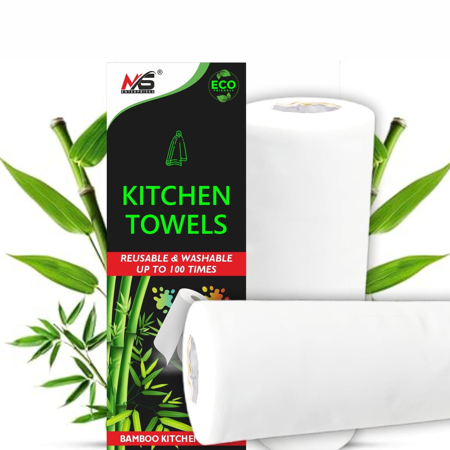 MS ENTERPRISES Reusable Bamboo Kitchen Towel/Tissue Roll (Reusable upto 2500 times) 25 Sheets Each (Pack of 2) Soft & Highly absorbent | Ecofriendly | Better alternative to Paper Tissue Roll-image-16
