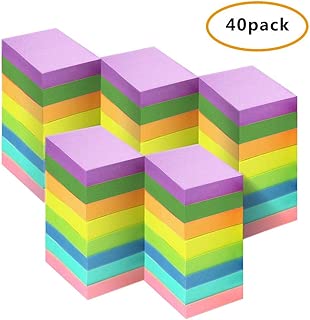 40 Pad Mini Sticky Notes, 1 1/2 x 2 Inch Self- Stick Notes, 8 Candy Colors, Easy to Post for Home, Office, Notebook, 100 Sheets/pad - coolthings.us