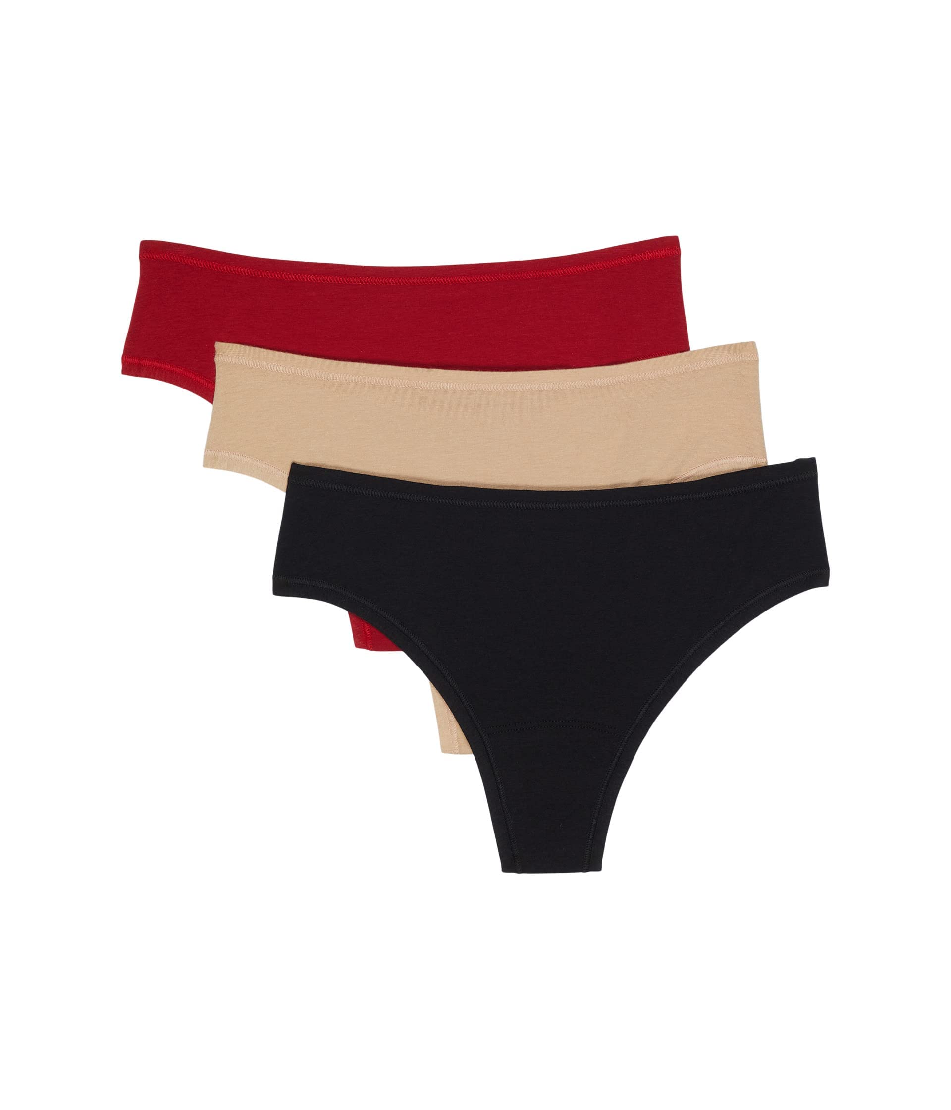 hanky panky - PlayStretch Natural Rise Thongs for Women Stretch Cotton Underwear Everyday Lingerie Size XS-XL 3 pack