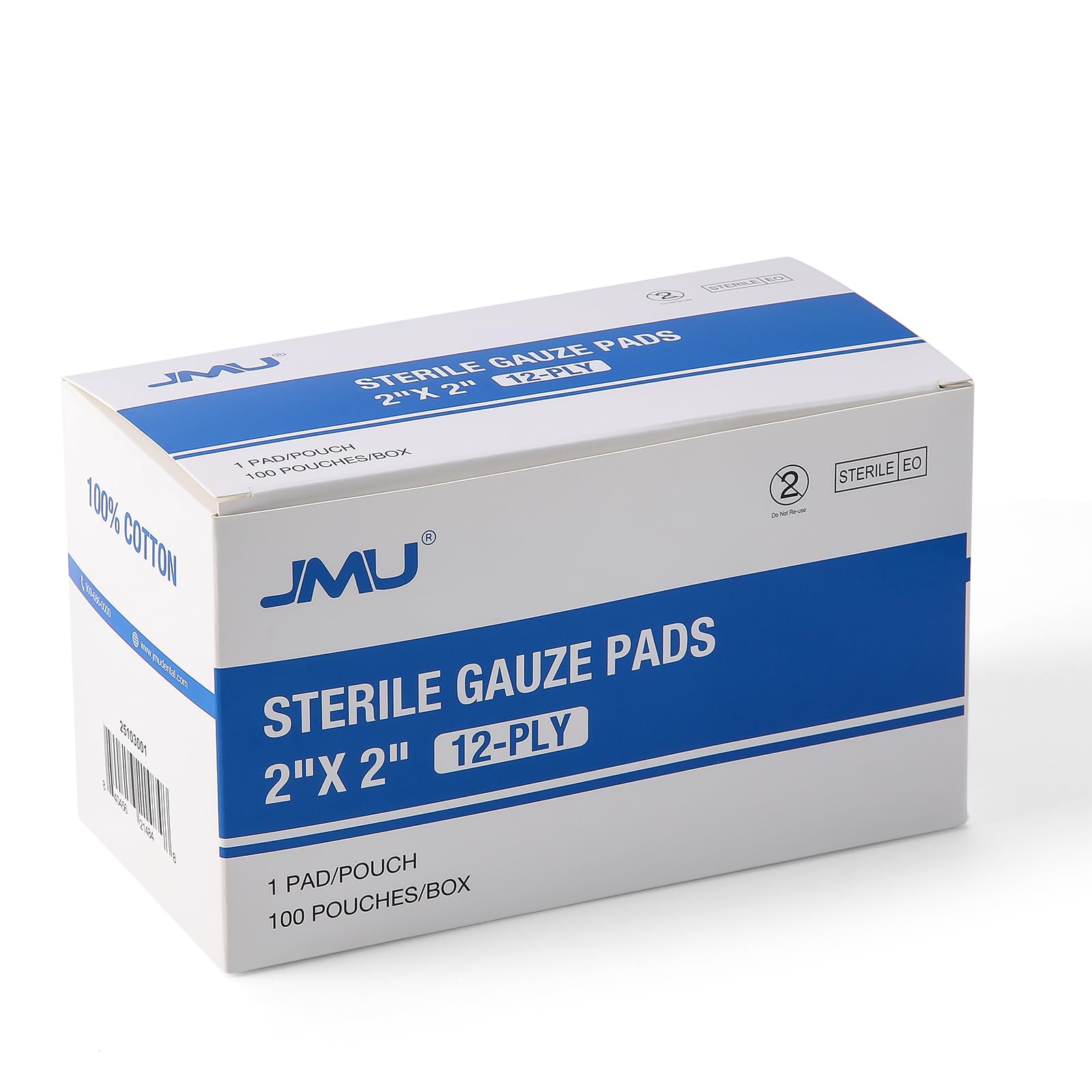 JMU 100 Pack Sterile Gauze Pads 4x4, 12-Ply, Woven Sponges Cotton Medical — Amazon image 8