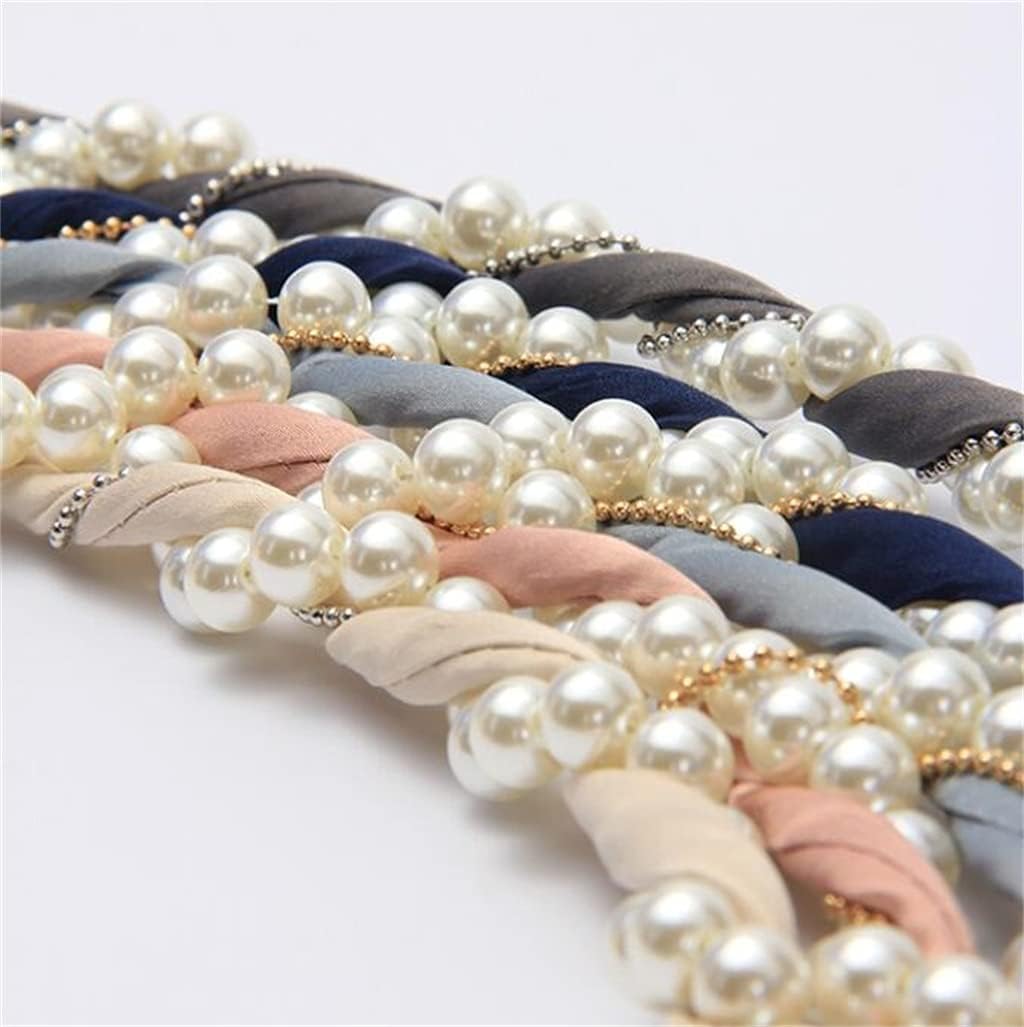 Pearl Chain Curtain Free Perforation Living Room Bedroom Soft Decorative Tie(C)