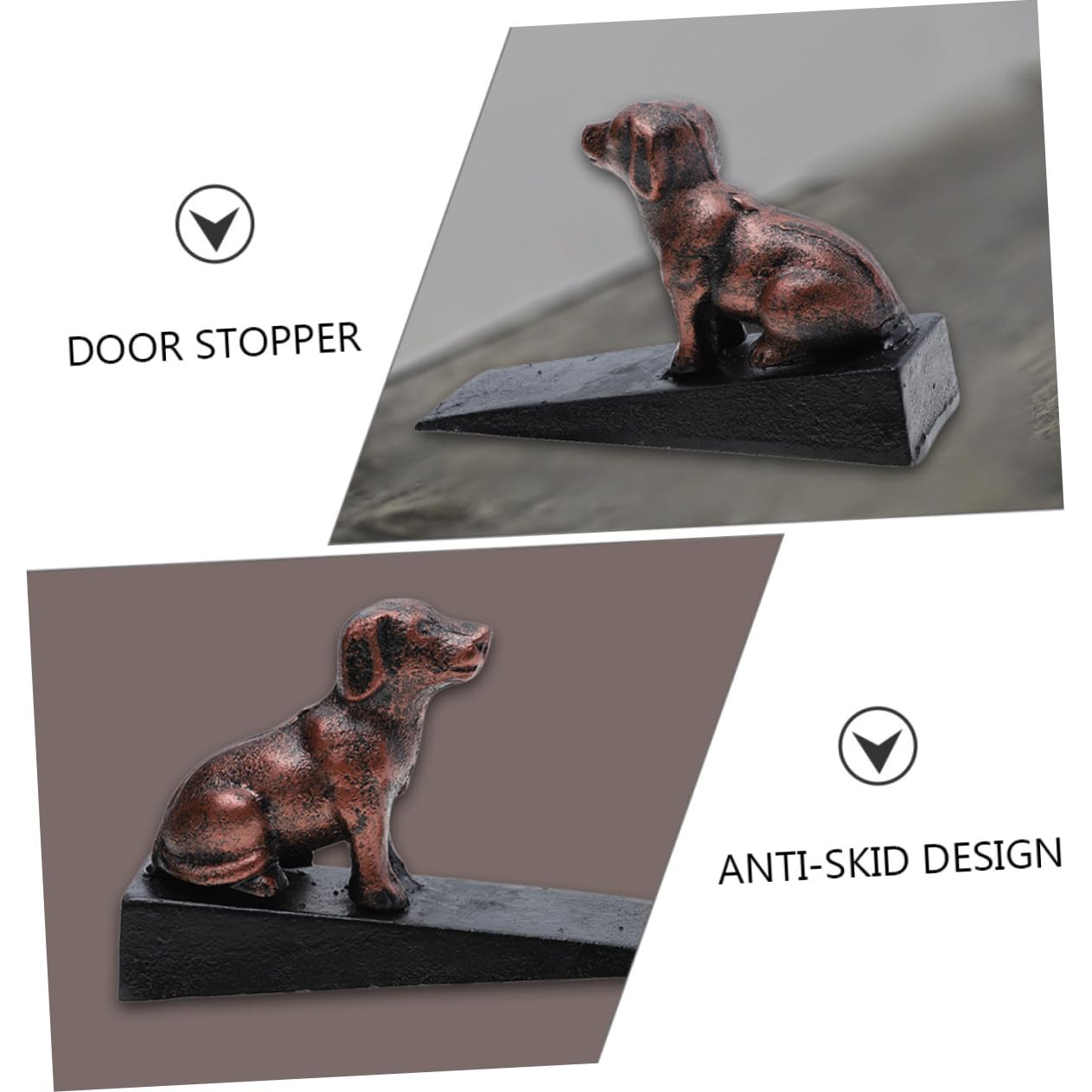 Türstopper Hund aus Gusseisen, Dekorative Figur mit Anti Rutsch Schutz