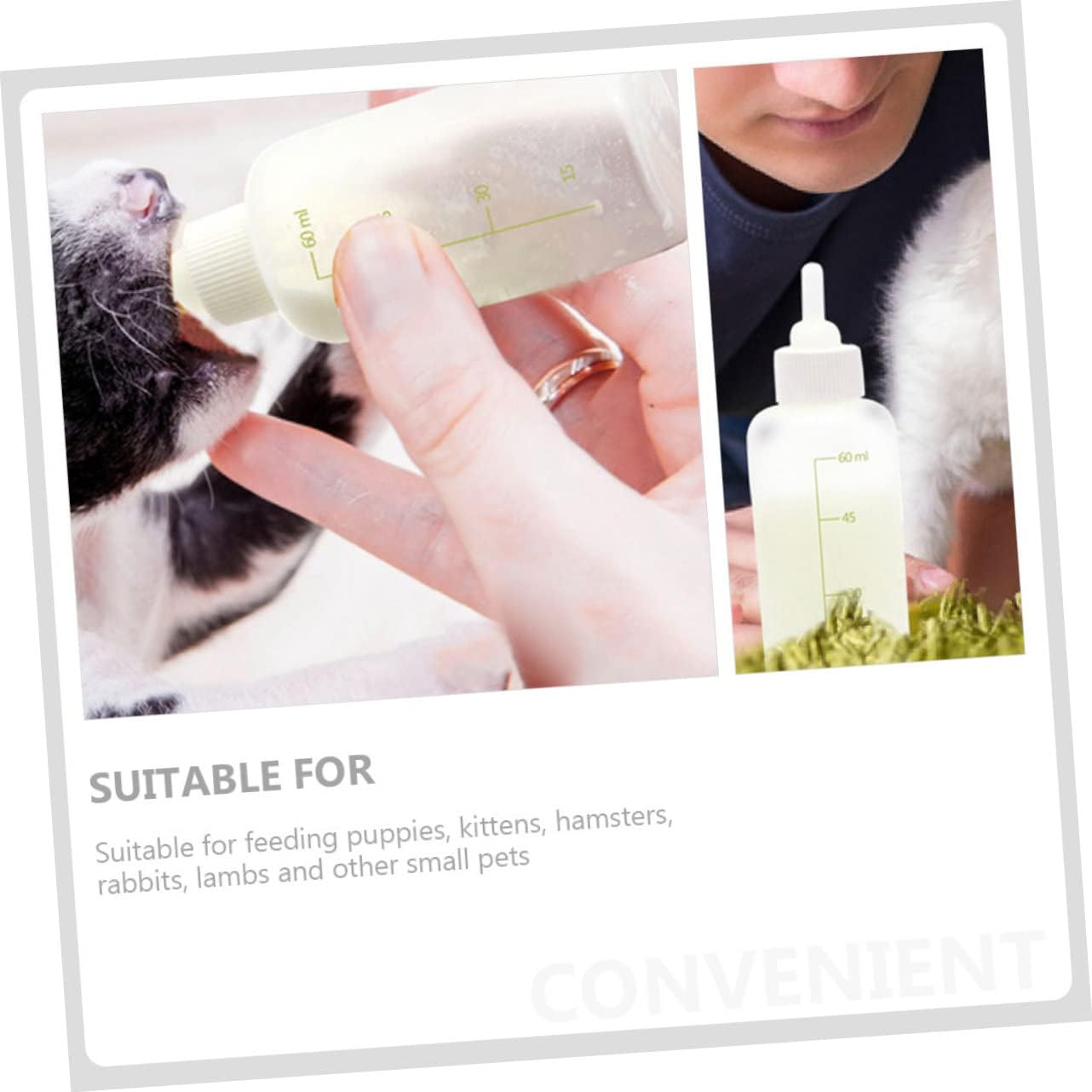 Sosoport 5sets Little Cat Dog Nursing Bottles Reusable Feeding Kit for Puppies Kittens and Small Pets Lightweight Bottles for Easy Feeding