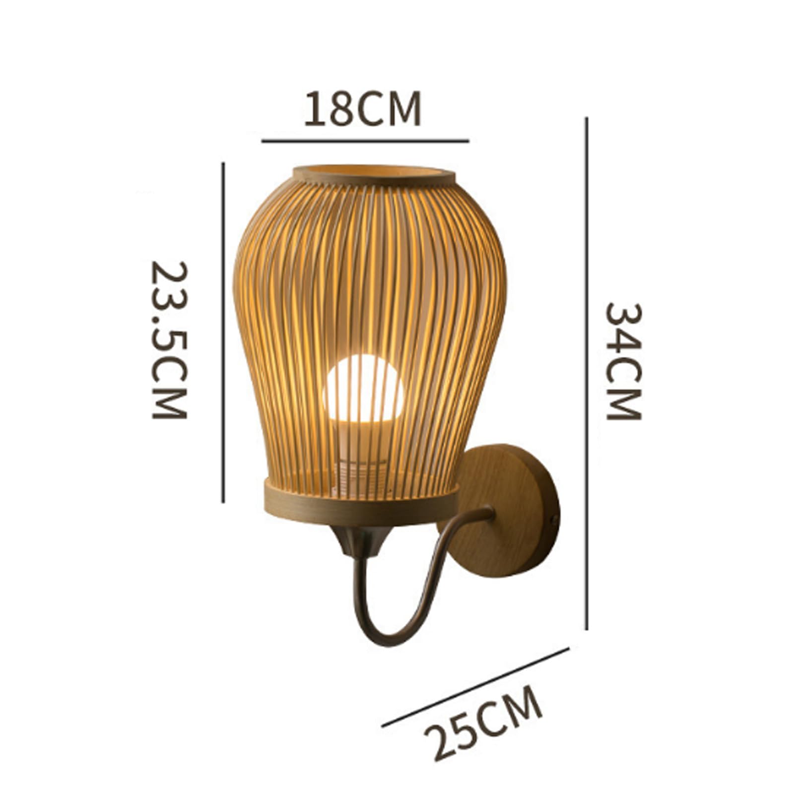 Wandleuchte E27 Nachttischleuchte Retro-Weblampenschirm Minimalistisches Design Aluminium-Wandleuchte (Leuchtmittel Nicht enthalten) für Landhaus-Schlafzimmer Wohnzimmer (A)