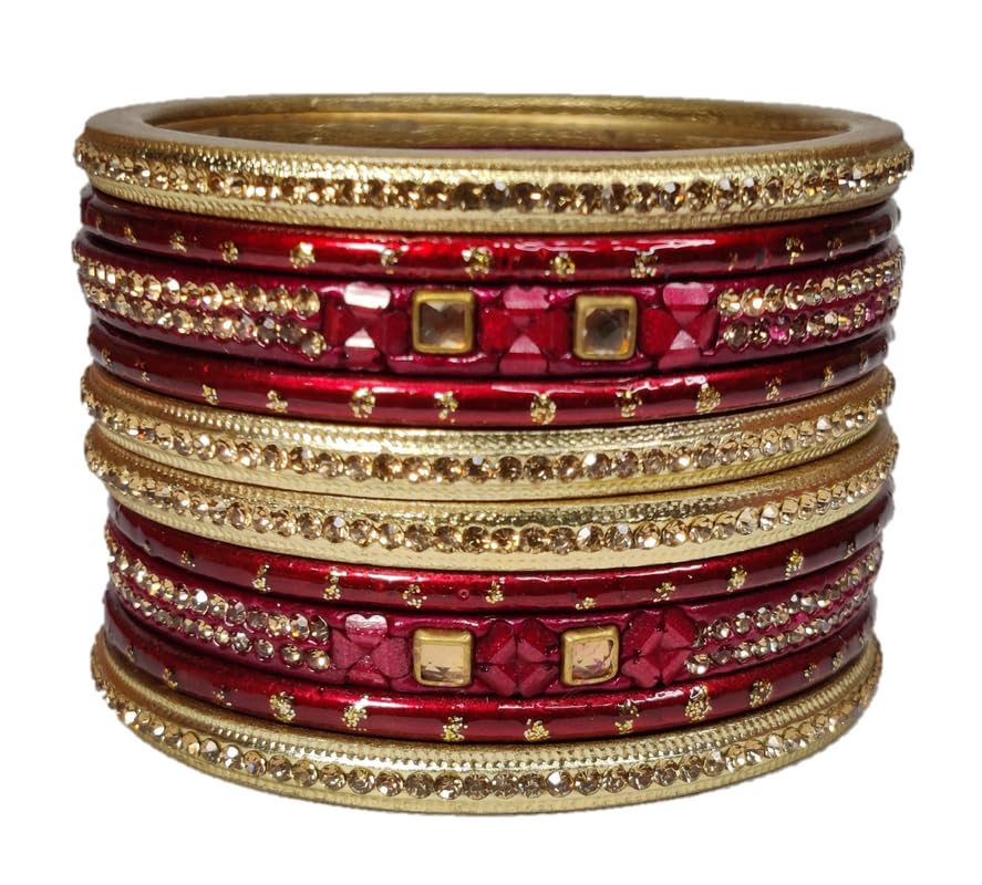 Anshi Creations Handmade beautiful Chunri designed Lac/Lakh bangle set (X121,Maroon,2.4,Pack of 10) (B0CJ766XF7) Amazon Price History, Amazon Price Tracker