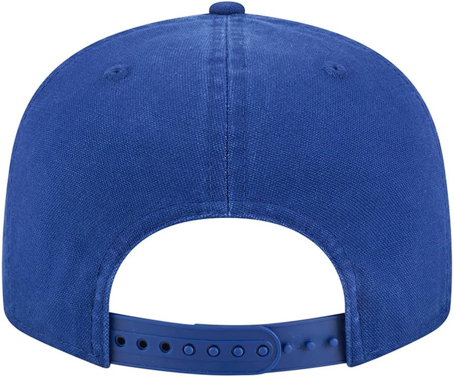 New Era Chicago Cubs 9FIFTY Split Panel Cotton Canvas Snapback Cap, Adjustable Hat Blue