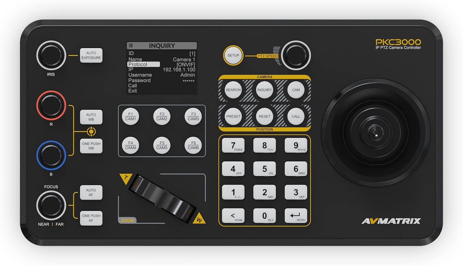 AVMATRIX PKC3000 IP & Serial PTZ Conference Camera Joy Stick Controller