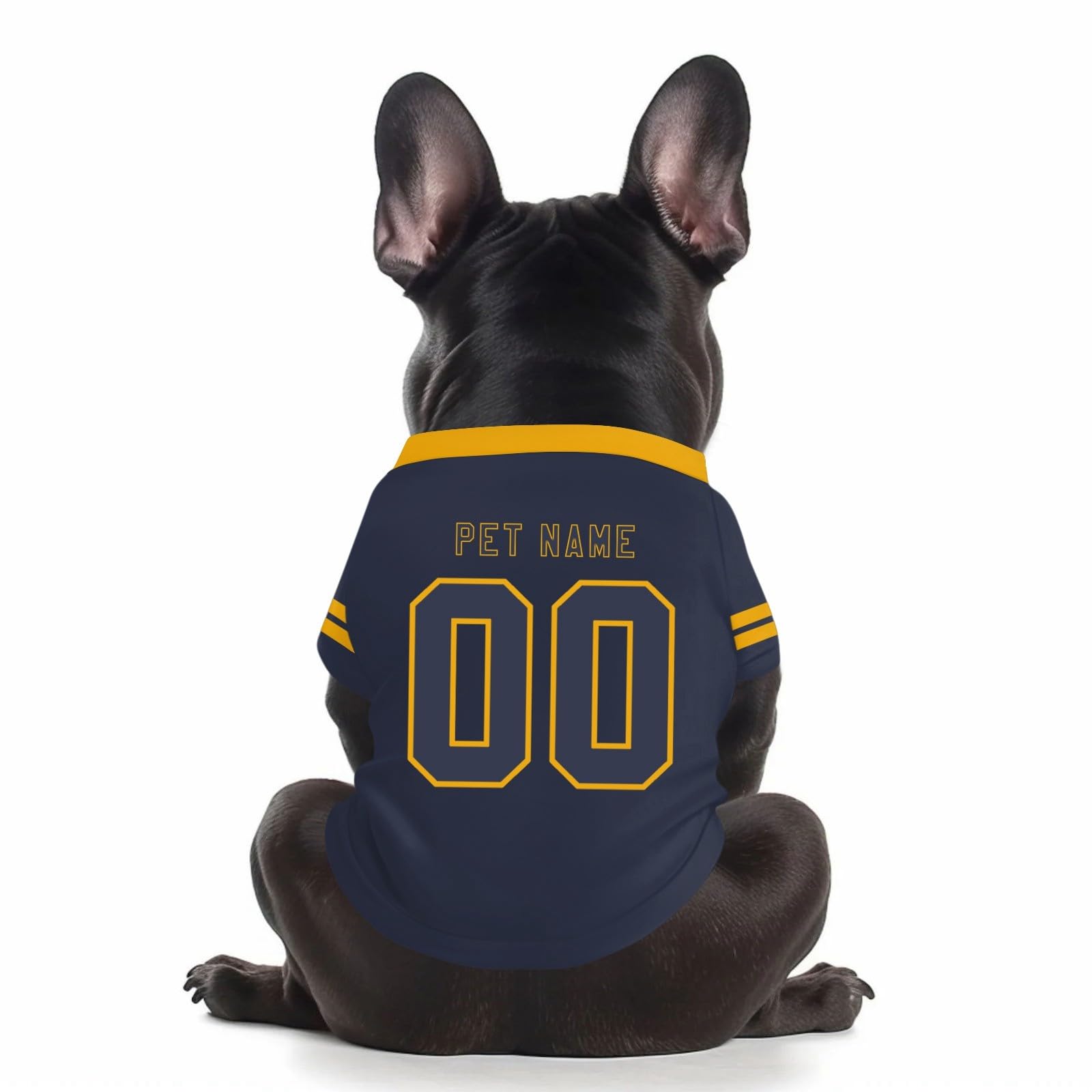 Customized Dog T-Shirt Football Team Personalized Name Number Logo Lightweight Doggy Tee Breathable Short Sleeve Puppy Shirts for Medium Small Dogs and Cats, Yellow, L