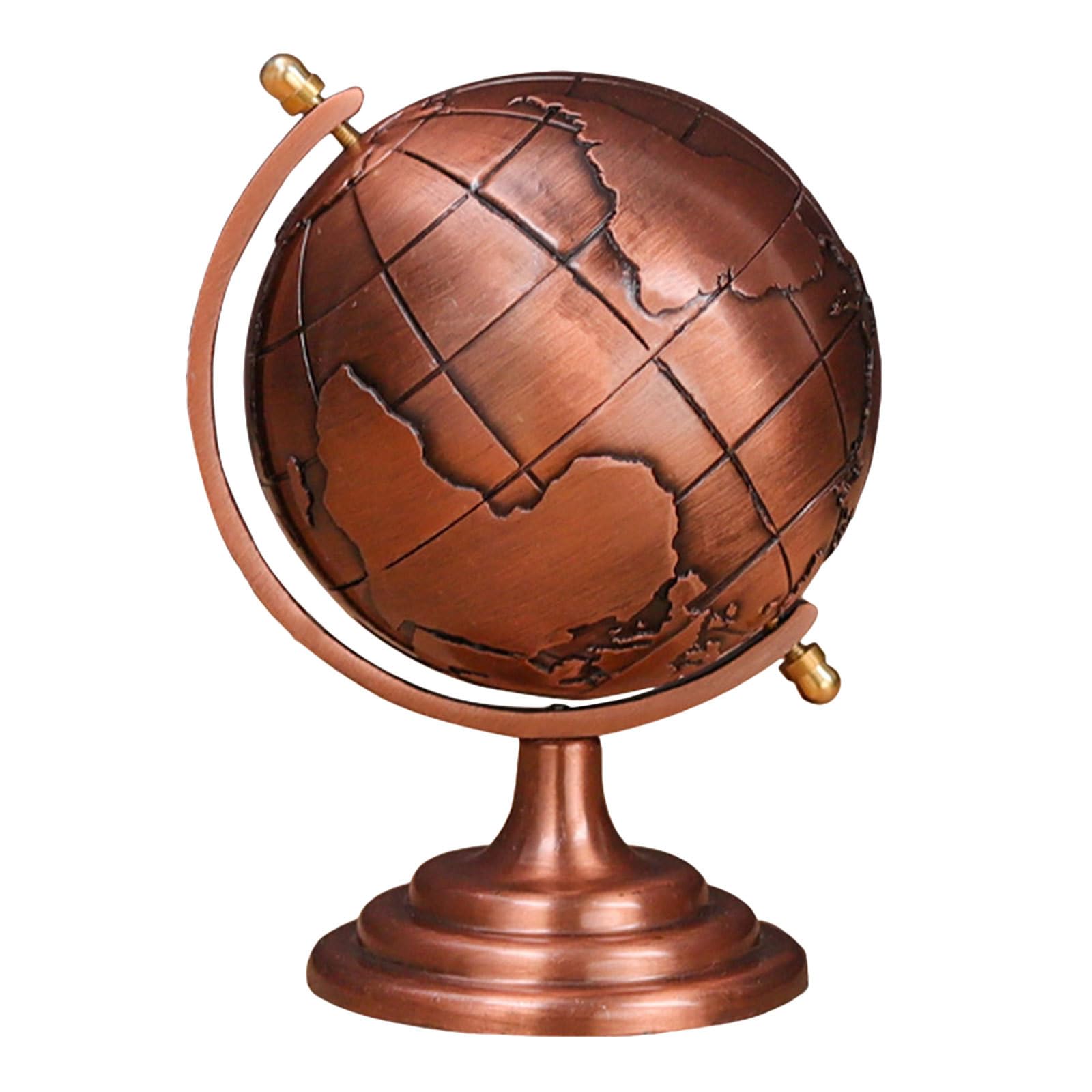 SUPVOX Mappamondo da scrivania: globo terrestre rotondo decorativo per scrivania - ornamento da tavolo in lega - decorazione per la casa in stile vintage - decorazione da tavolo girevole per ufficio