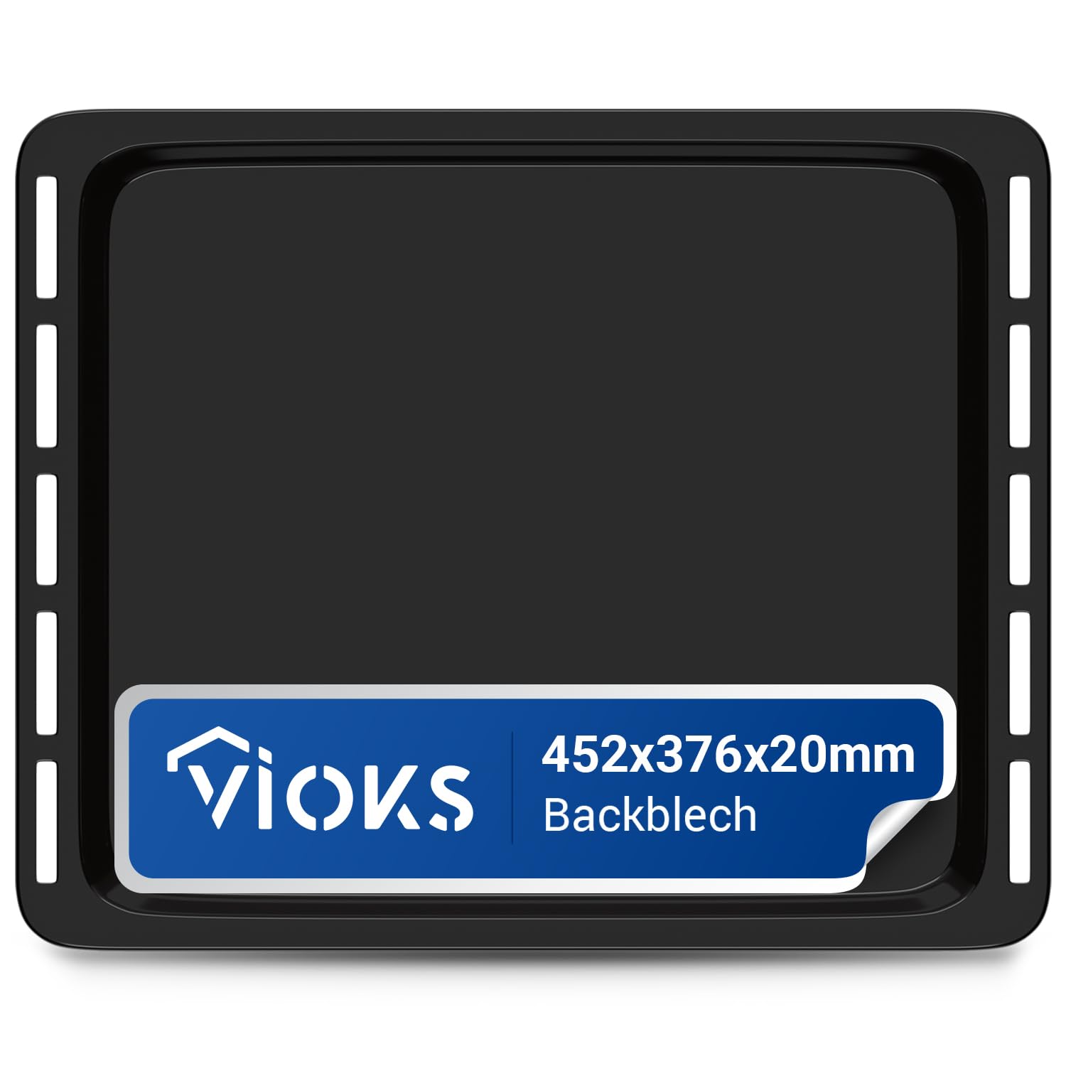 VIOKS Bandeja de horno esmaltada 452 x 376 x 20 mm de repuesto para Whirlpоol 481010657929 – Bandeja para horno Bauknecht & Horno Ignis