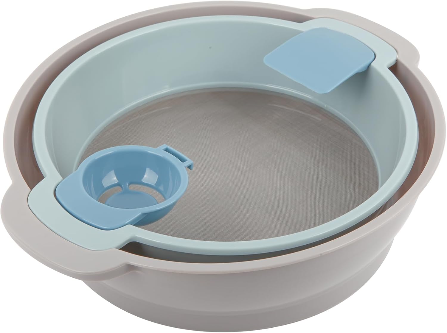 4-in-1 Baking Tools Set, Large Size, Flour Sifter | Egg Separator | Mixing Bowl | Dough Scraper, Multi-purpose Plastic Baking Tools for Making Pastry Biscuit, Space-Saving Bread Baking Tools