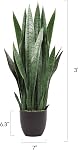 KOL 3FT 2-Pack Plante de serpent artificiel, faux Sansevieria intérieur extérieur, 28 Épaisseur PE Feuilles Lifelike Faux Plantes de soie, Maison Salon Décor 35in Mère en droit langue, Greenery pour bureau de décoration, vert