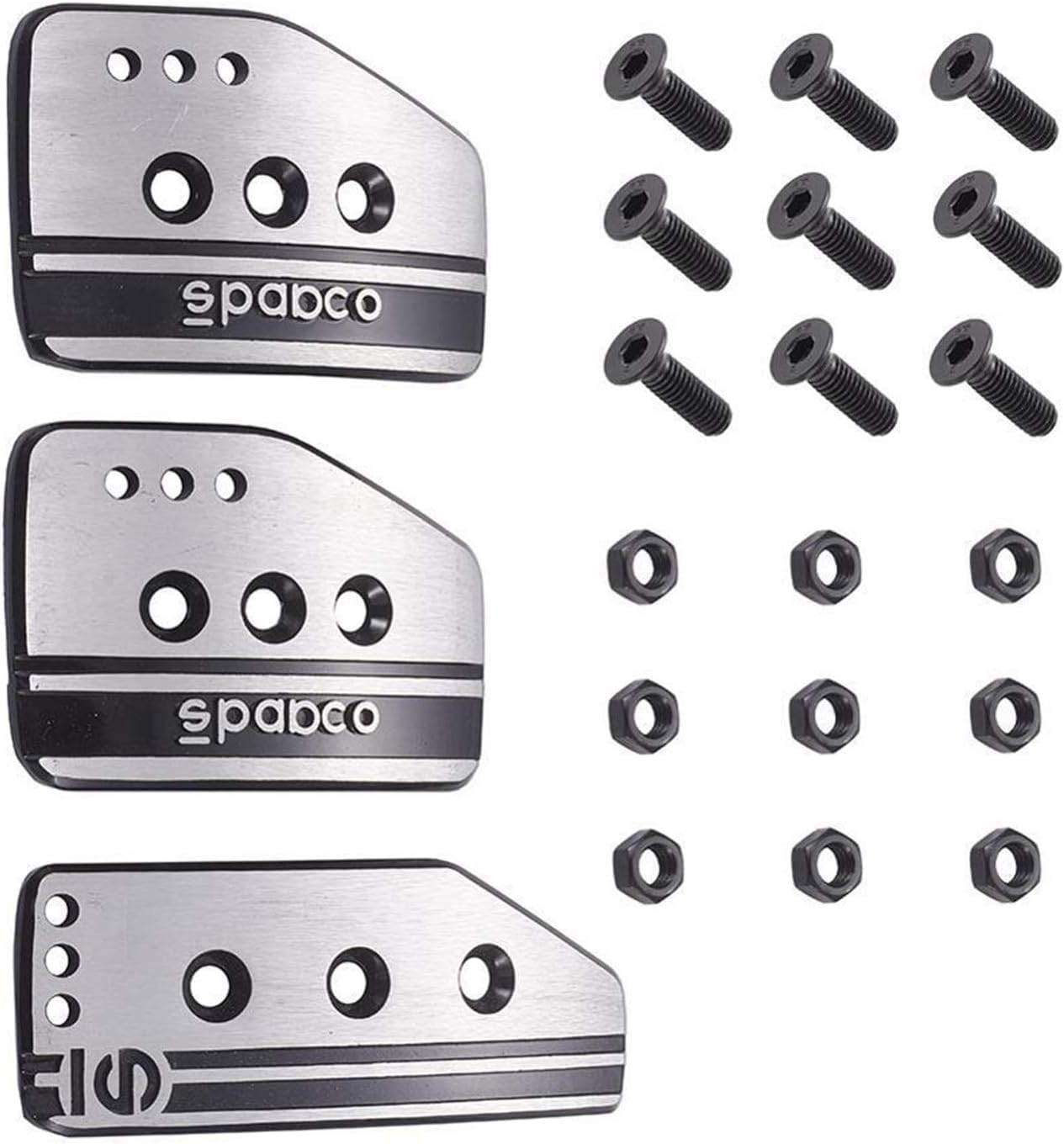 SPARCO Paddle Kit Set Car Clutch Brake Accelerator PAD SPARCO Metal Paddle kit for All Cars Universal Auto Accessories (Silver)