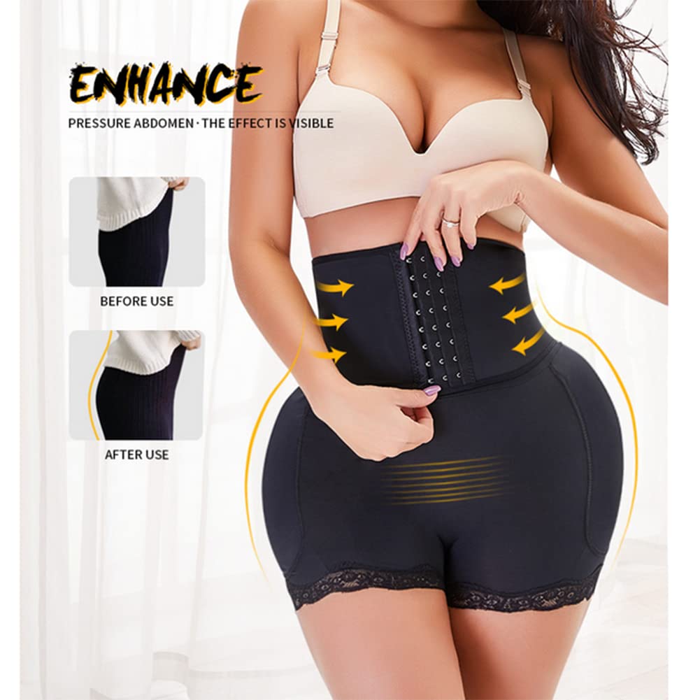 MMRTDJDR Kontrola majtek wysokiej talii Slim Corset Hip Ends Kobieta brzuch Zwiększ wyściełane majtki podnośnika tyłka