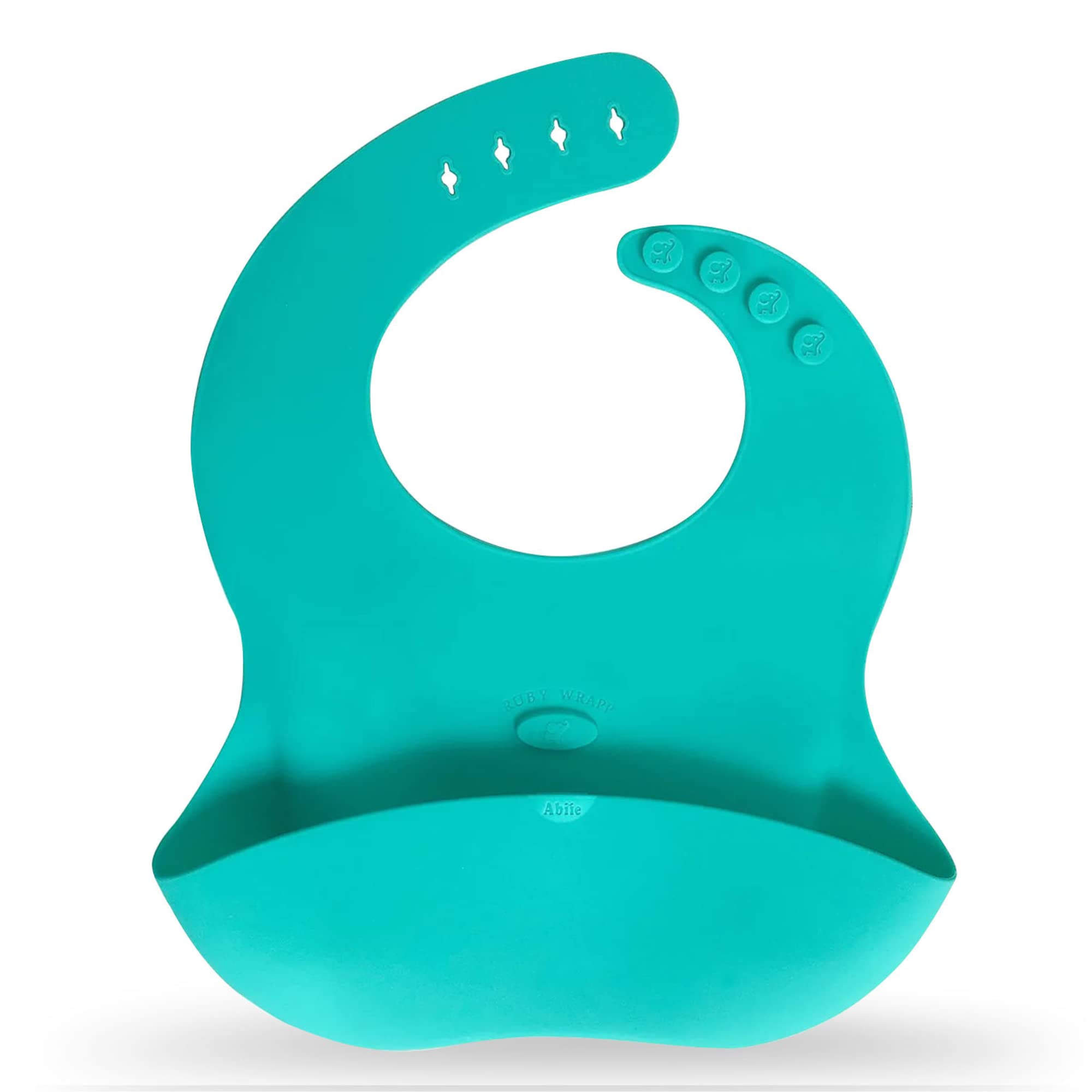 Abiie Ruby Wrapp Silicone Bibs for Babies with Front Pocket - Waterproof Bib - Stain Resistant - Silicone Toddler Bibs
