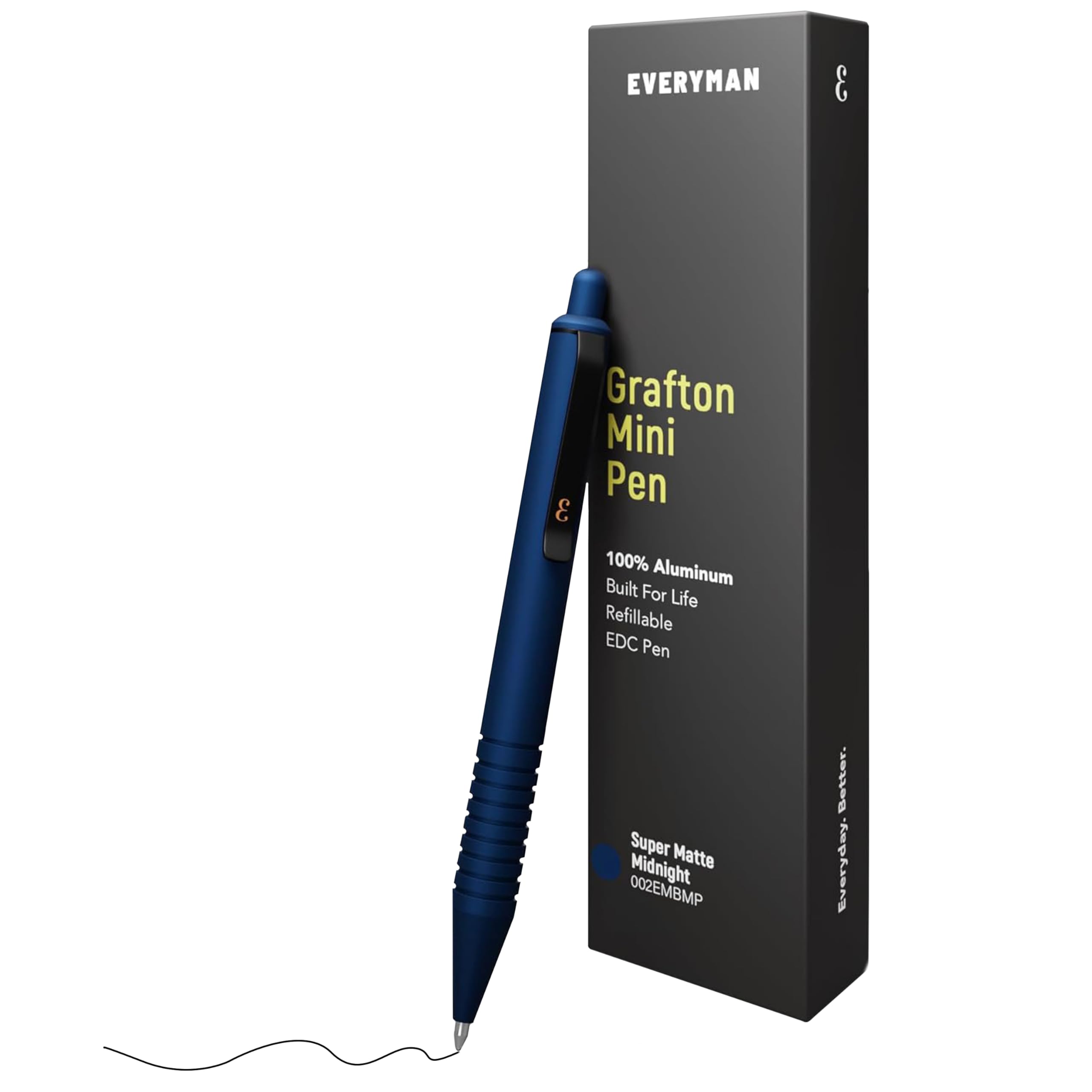 Midnight Super Matte Mini Click Pen | Compact Refillable 0.7mm Gel Pen with Premium Grip | Pocket-Size Metal EDC Pen for Travel, Office, Journaling & Everyday Writing