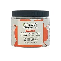 Vista 1 de Wildly Organic Aceite de coco refinado, 14 onzas líquidas, orgánico, sin OMG, vegano, RBD, sin sabor a coco (sabor neutro), perfecto para la piel