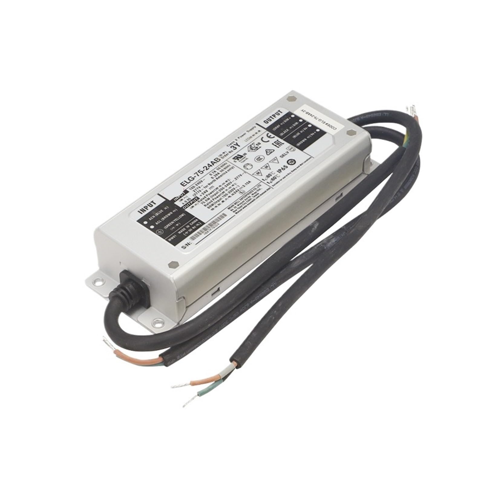 GWRQXWCKA IP67 ELG-75W 3Y Driver Waterproof 12V 24V 36V 42V 48V DC Power Supply(Nxmle-160s,24V-75W)