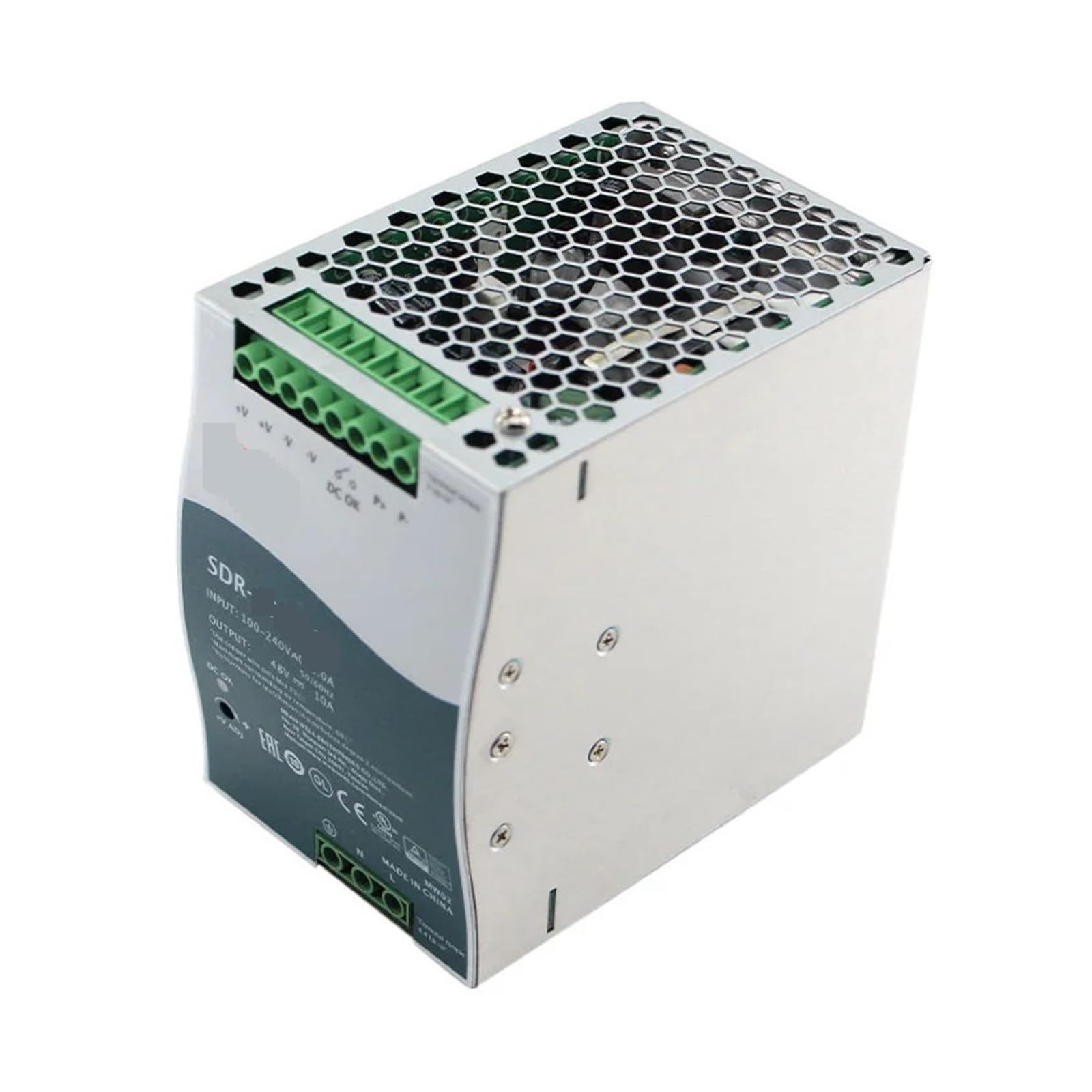 Alimentation de Commutation sur Rail DIN SDR-480P, 24V, 20a, 48V, 10a, 480W, avec Fonction parallèle, PFC(SDR-480P-48 48V 10A)