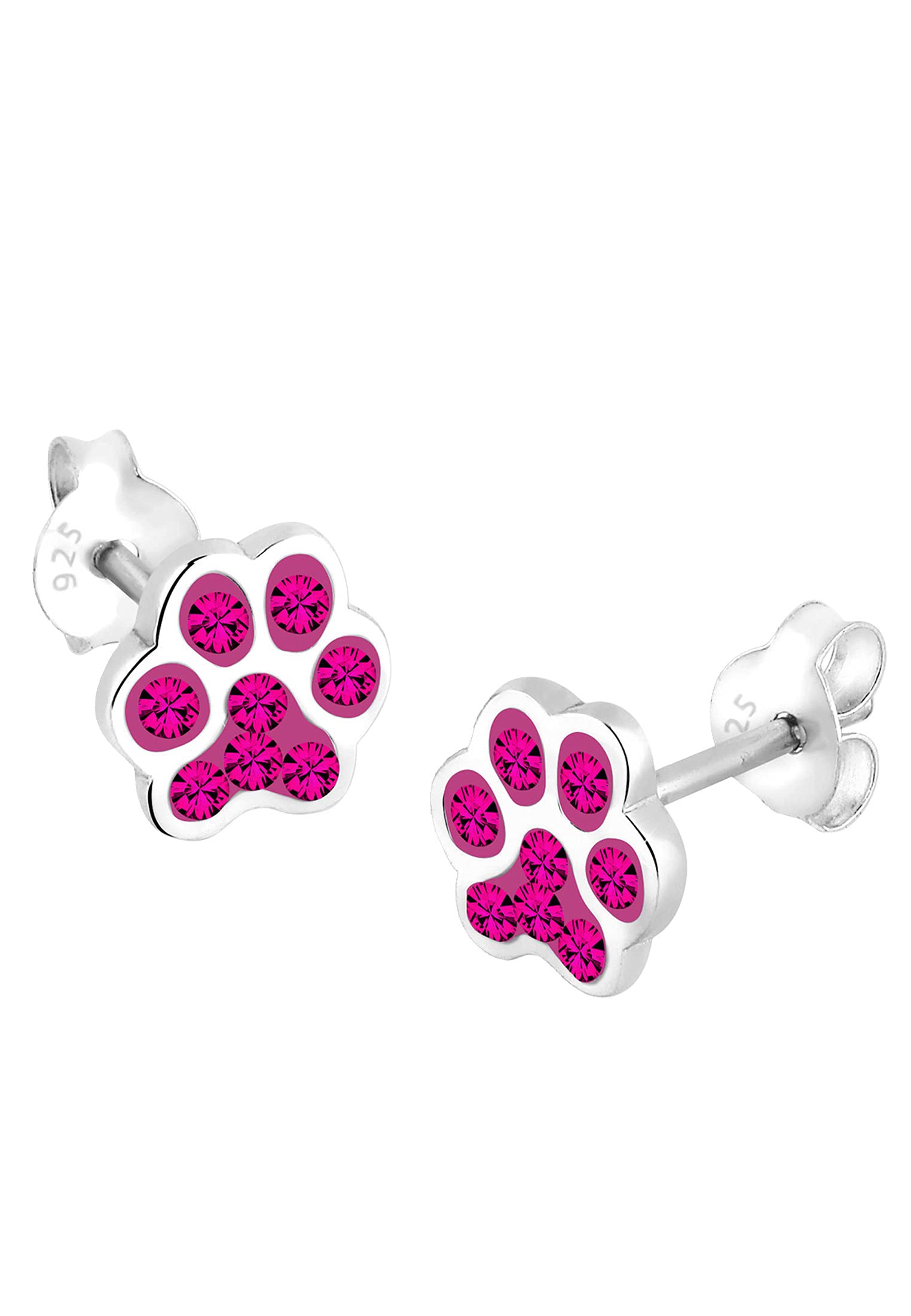 Elli Earrings Paw Animal Crystals 925 Sterling Silver