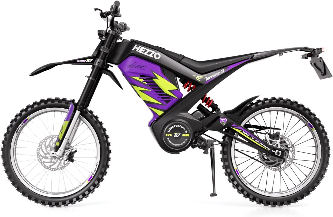 72v8000W35AH Electric Dirt Bike, Off-Road Motorcycle with Disc Brakes,Top Speed 80km/h,Middle Motor