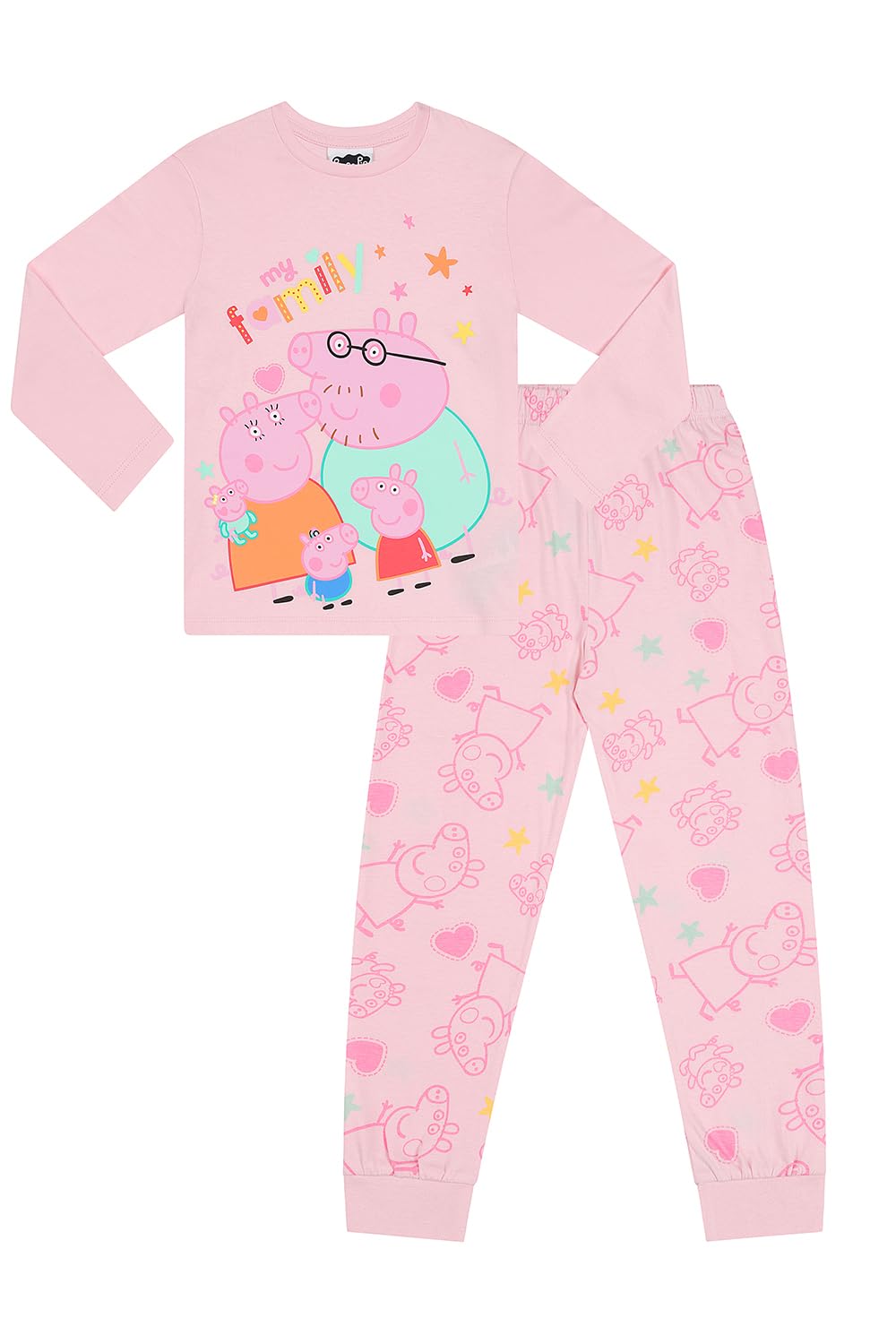 Peppa Pig Girls Long Pyjamas Kids PJ's (3-4 Years) Pink