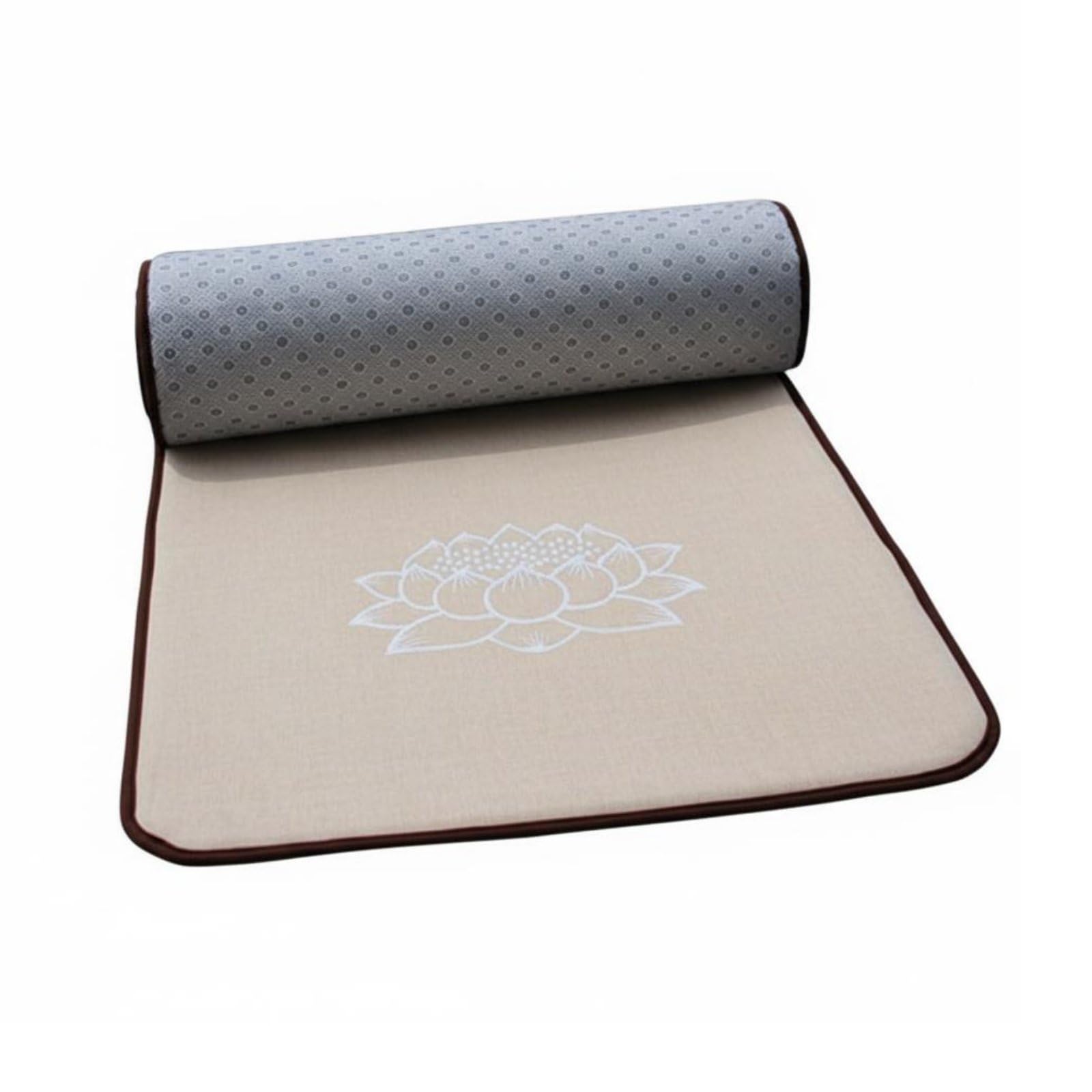 Cuscino da Preghiera in Lino Tappetino Meditazione Tappeto Devozione Cuscino Prostrazione con Nucleo Spugnoso Ammortizzante E Base Antiscivolo Adatto, Lino, 70 200cm