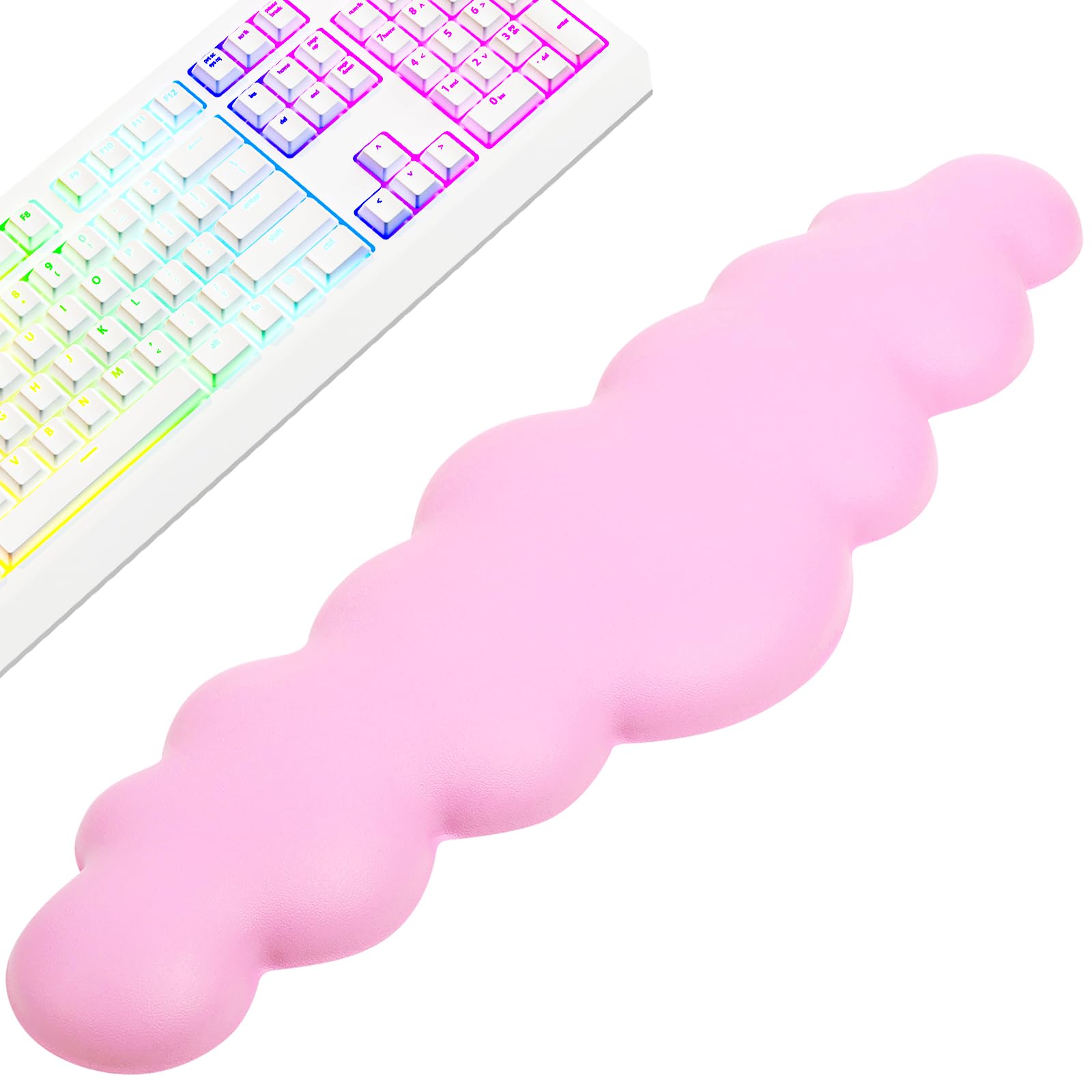Handgelenkauflage Mit Tastaturständer – Memory-Schaum, 3-stufig Verstellbar, Rutschfest, 43,4 X 13,5 Cm