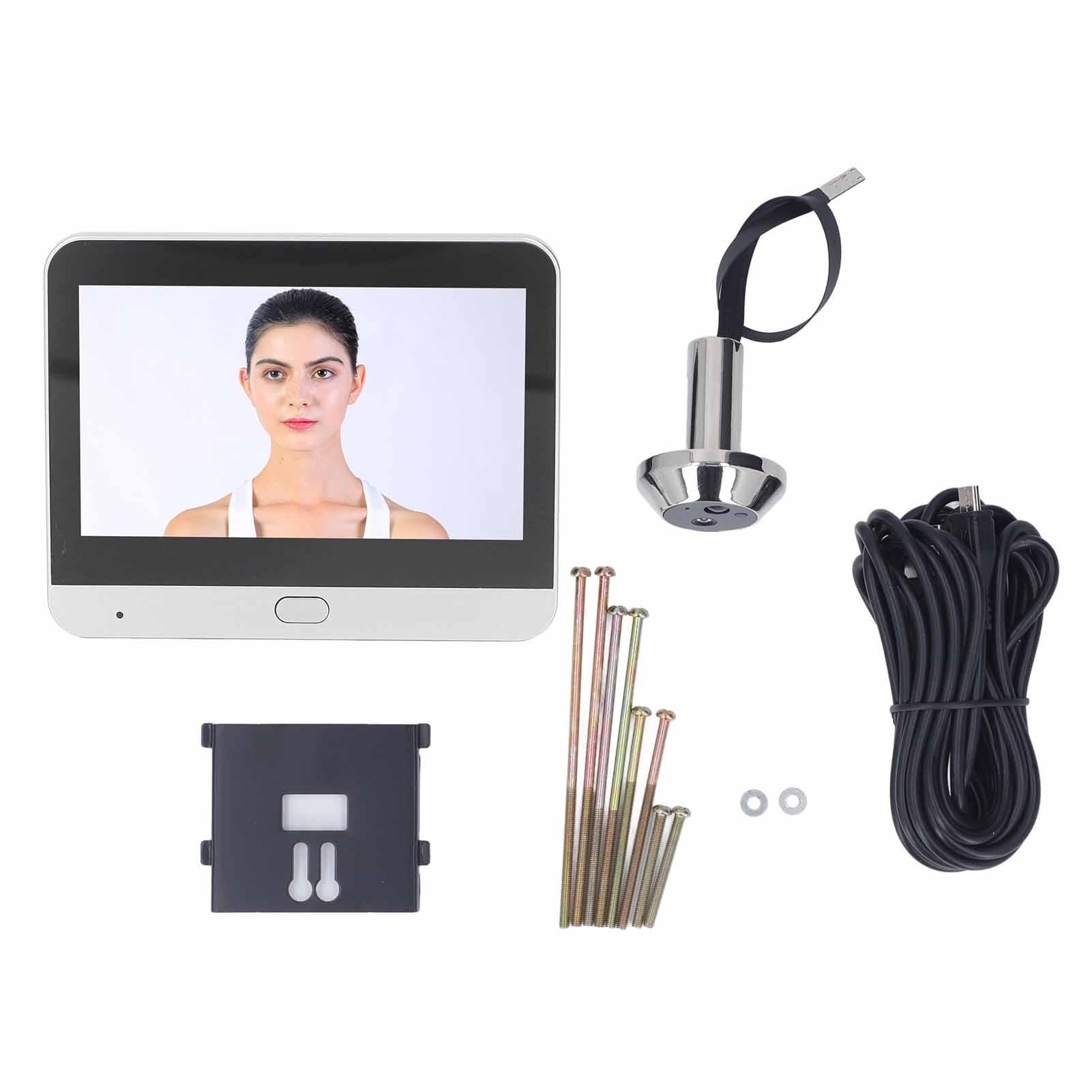 Nikou Videocitofono intelligente senza fili da 1080P, con schermo a colori da 4,3 pollici, videochiamate bidirezionali, riconoscimento personale, per porte da 35 a 120 mm
