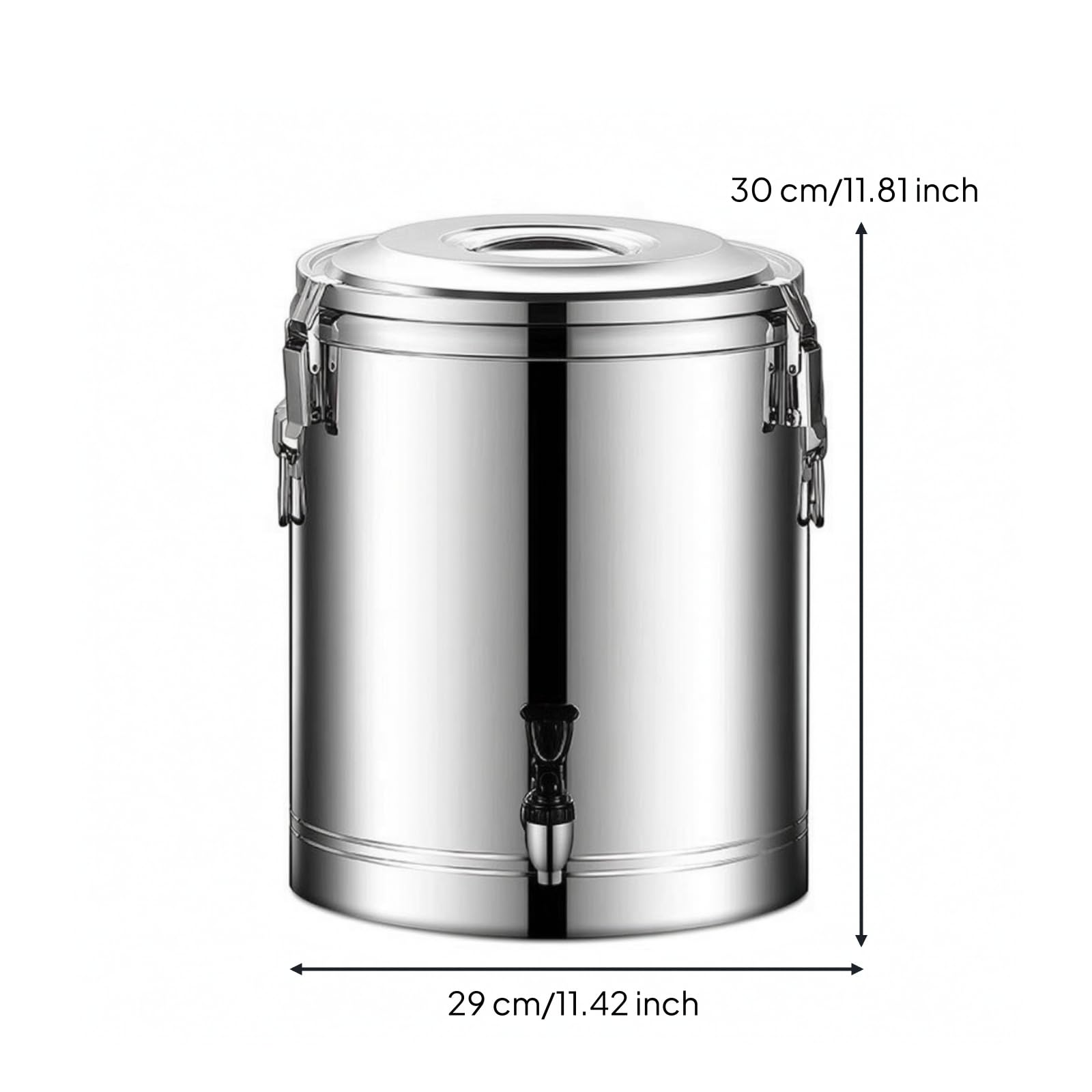 Qianly Cubo Térmico con Tapa Comercial Contenedor Isotérmico Acero Inoxidable Sellado Termo Industrial para Bufés, 20L, Con Grifo