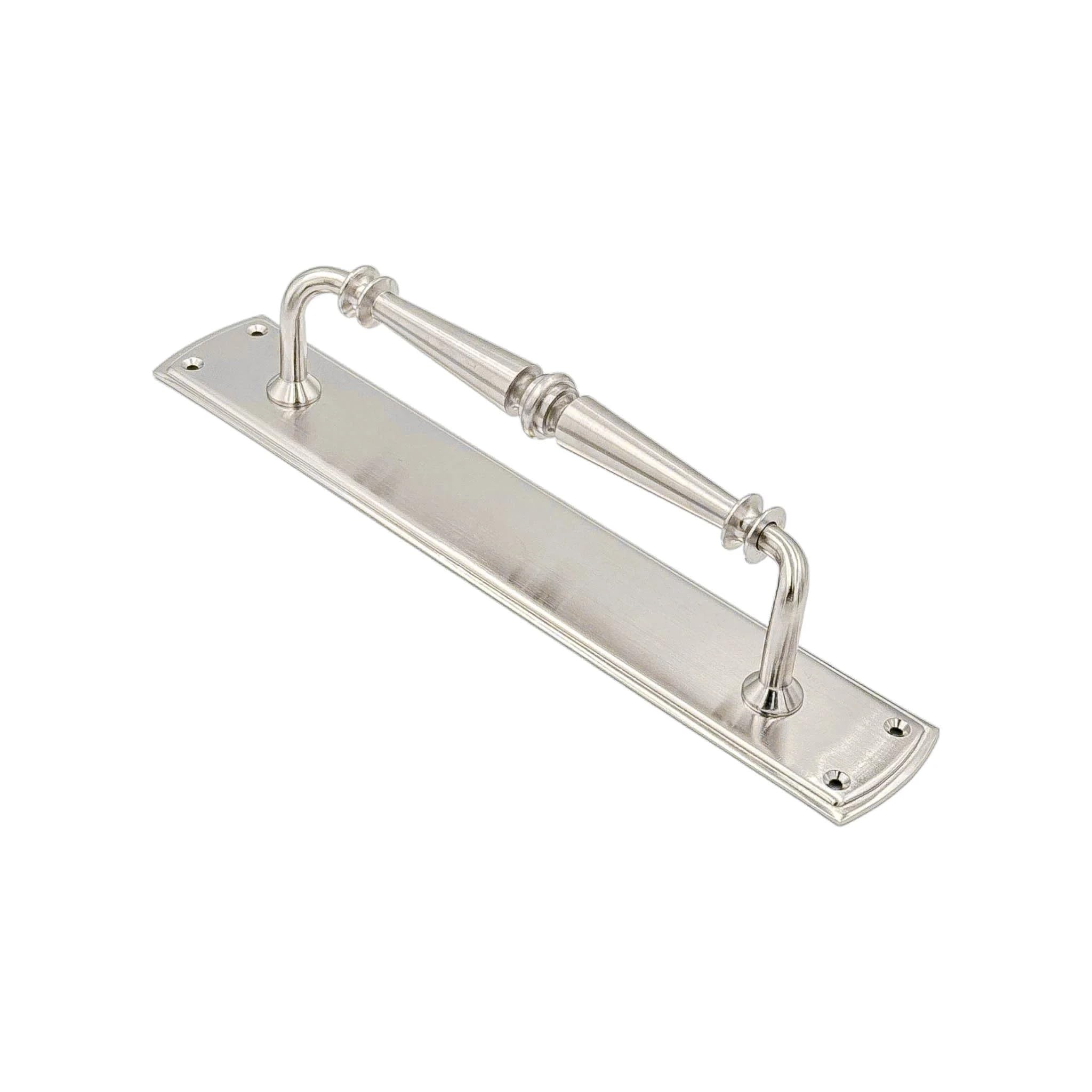 EUROART Renata Door Solid Brass Pull Handle on Backplate (Multiple Finish) & Dimensions 382mm x 64mm (Satin Chrome)