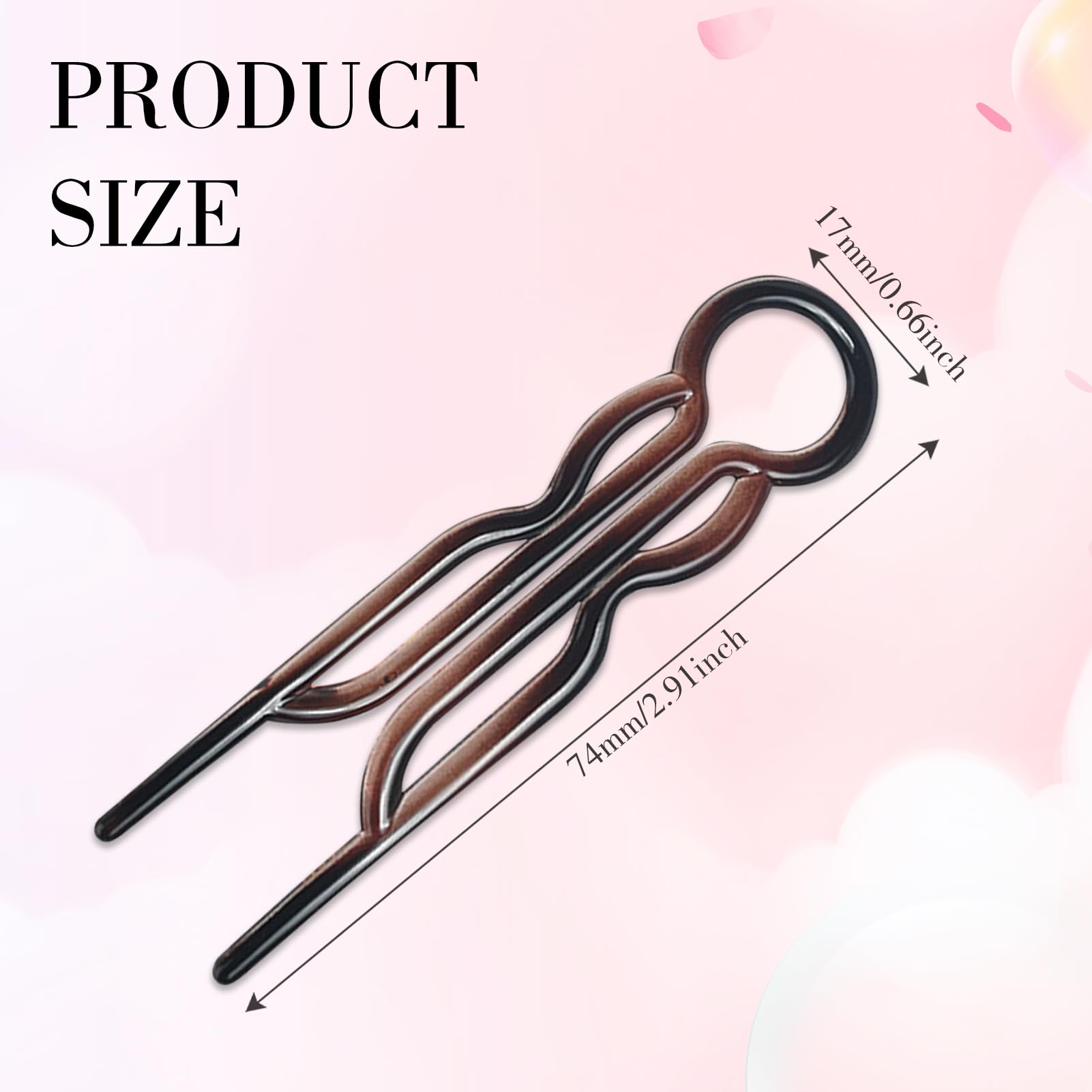 10 Pcs French Twist Hairpin French Hair Pins For Women Magic Hairpins Fork Lightweight Bobby Pins Elegant U Shaped Hairpins Hair Accessories for Women Girls Hairstyles Daily Wear Casual Party Wedding - Image 2