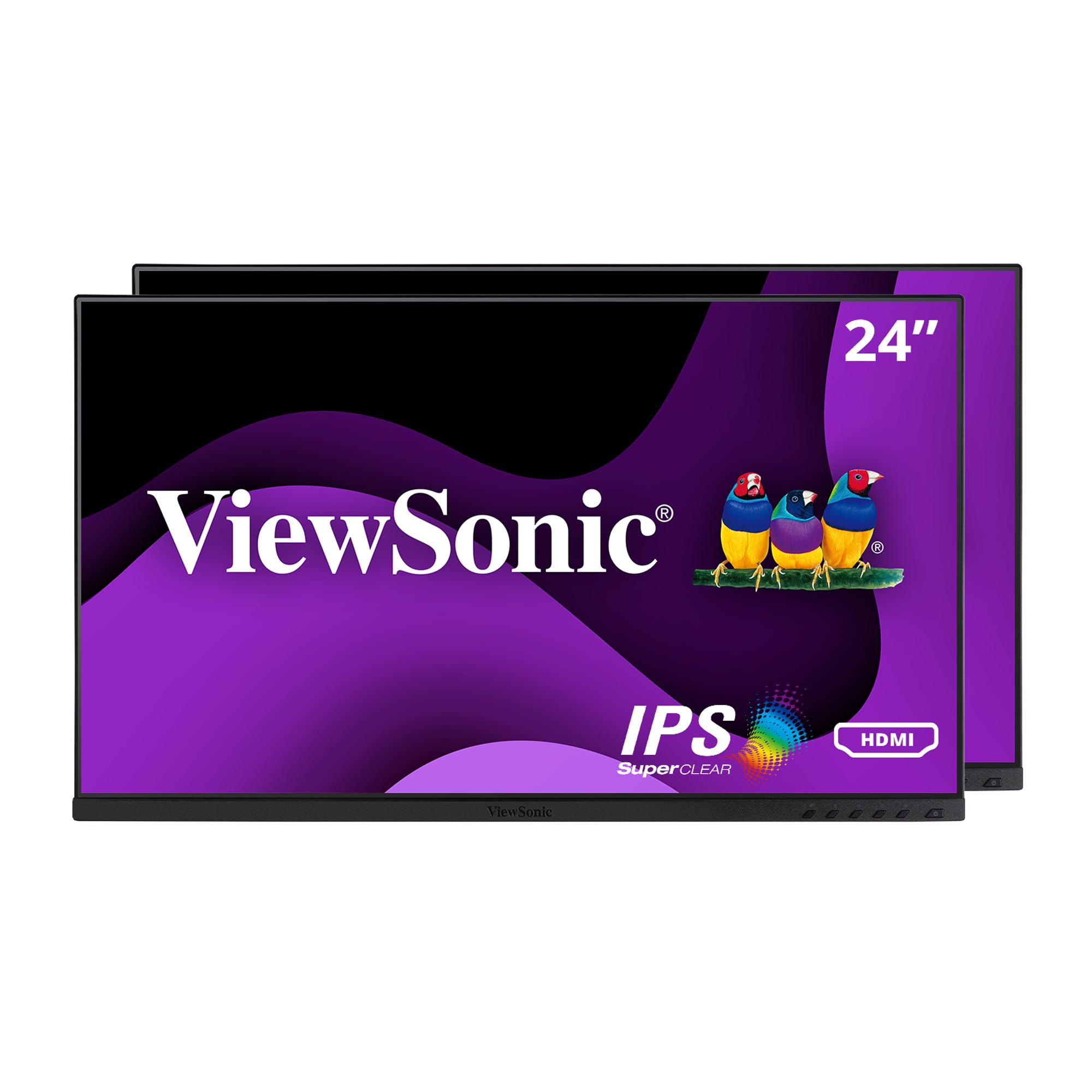 ViewSonicVG2448A-2_H2 24 Inch Dual Pack Head-Only 1080p IPS Monitor with Ultra-Thin Bezels, HDMI, DisplayPort, USB, and VGA for Home and Office,Black