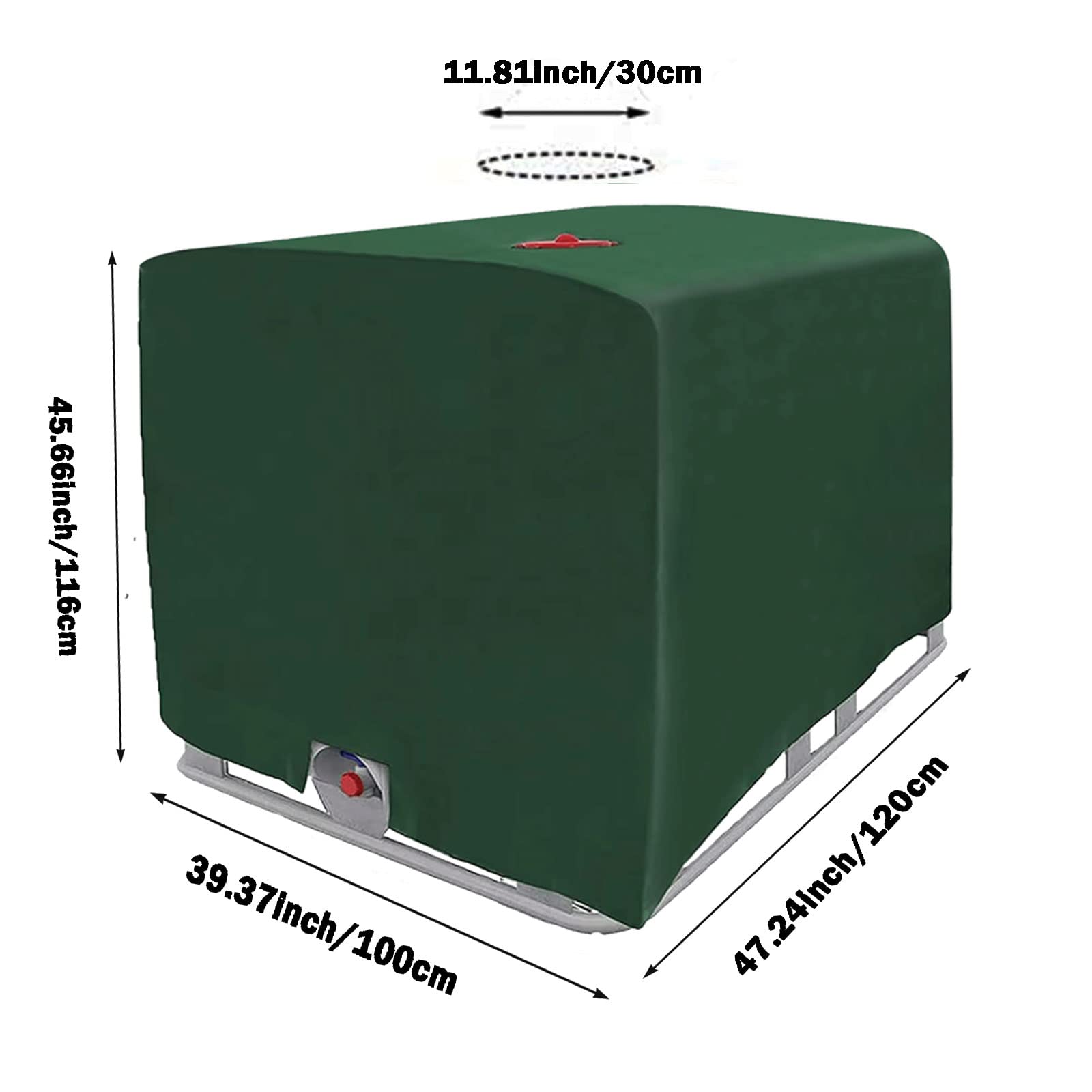 2 Stücke IBC Tank Abdeckung, IBC Grün Container Cover, Grün Abdeckplane für Wassertank 1000L, Abdeckplane Schutzhülle Schutzhaube Schutzplane Geeignet für IBC Tank Behälter Container Regenwassertank