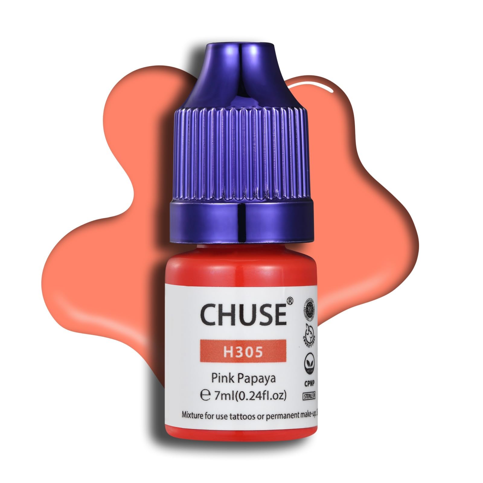 CHUSE PMU Hybrid Liquid Lips Pigments Shades 0.24oz/7ml (H305 Pink Papaya), 7 ml (Pack of 1)