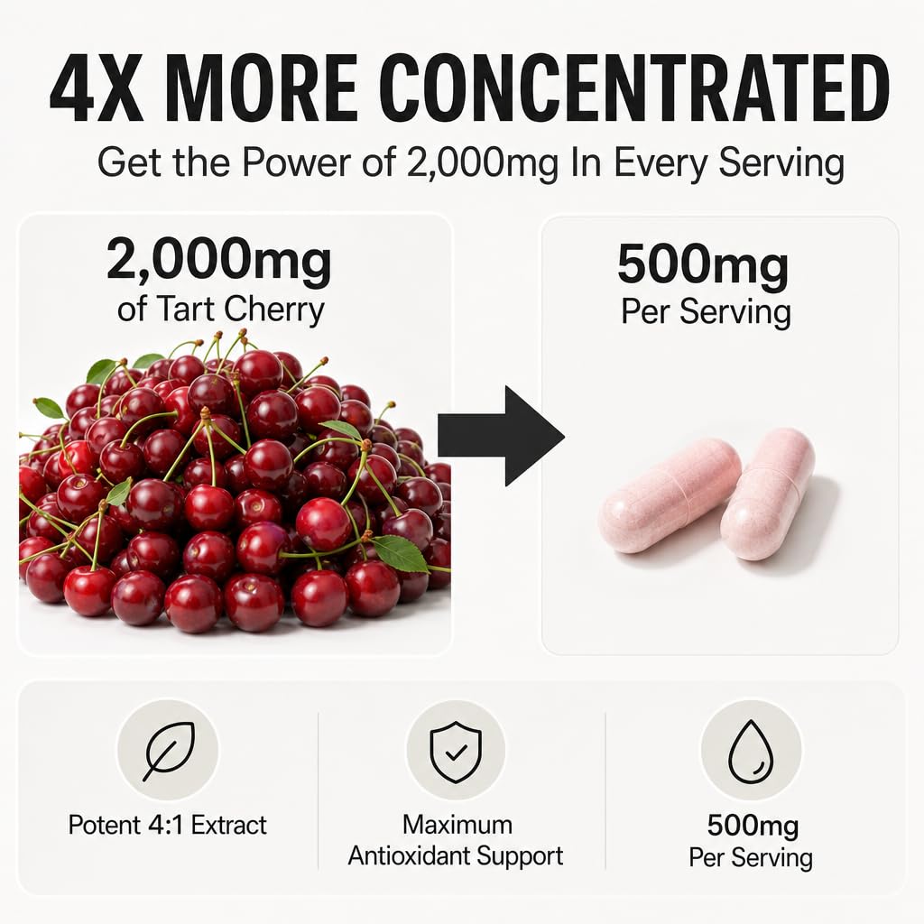 Tart Cherry Extract Supplement 2000 mg - Joint, Sleep Support — Amazon image 4