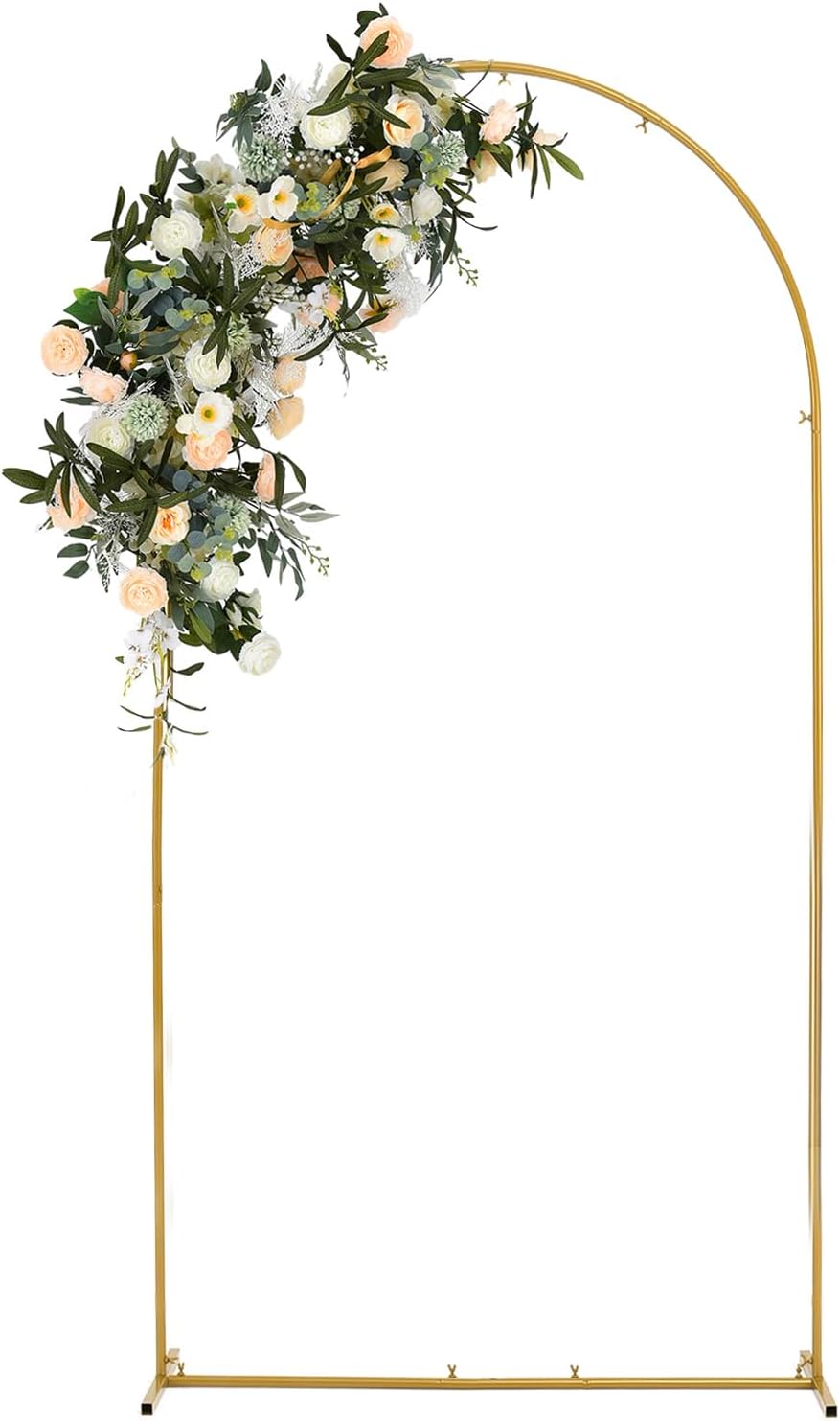 Vincidern 6.6 FT Wedding Arch Backdrop Stand for Parties, Balloon Arch Stand, Wedding Arches for Ceremony, Metal Arch Backdrop Stand for Bridal Baby Showers, Birthday Party Decoration Door Frame Gold Gold Arch 6.6FT